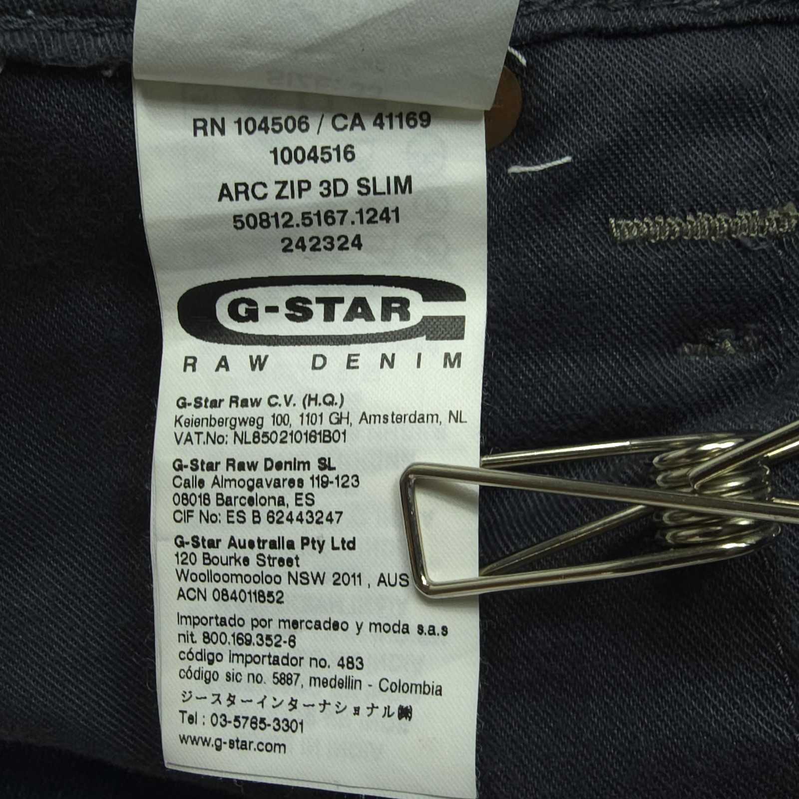 G-Star Raw Mens Jeans 33×32 Blue Button Fly Arc Zip 3D Slim Zip Pocket Tapered