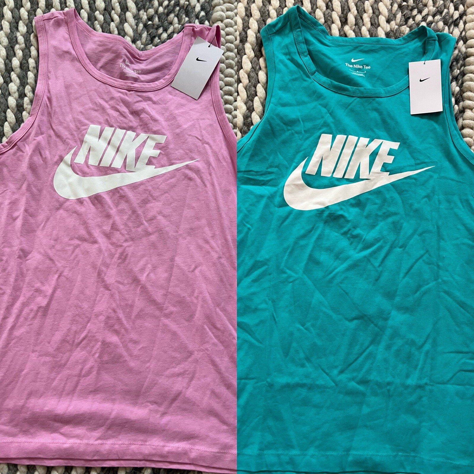 NWT Nike Sportswear Icon Futura Tank Top Teal OR Pink Men’s Sz XS-XXL AR4991 $30