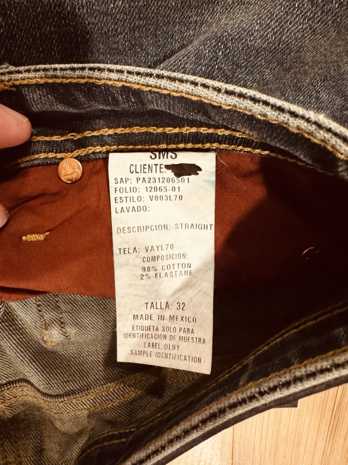 VAYDER Men’s Straight Jeans Blue Denim 98% Cotton 2% Elastane Button Zip Closure