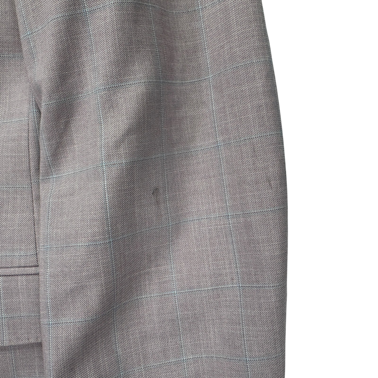 Tayion Mens Agordy Regular Fit Windowpane Suit Jacket Pink Blue 42L