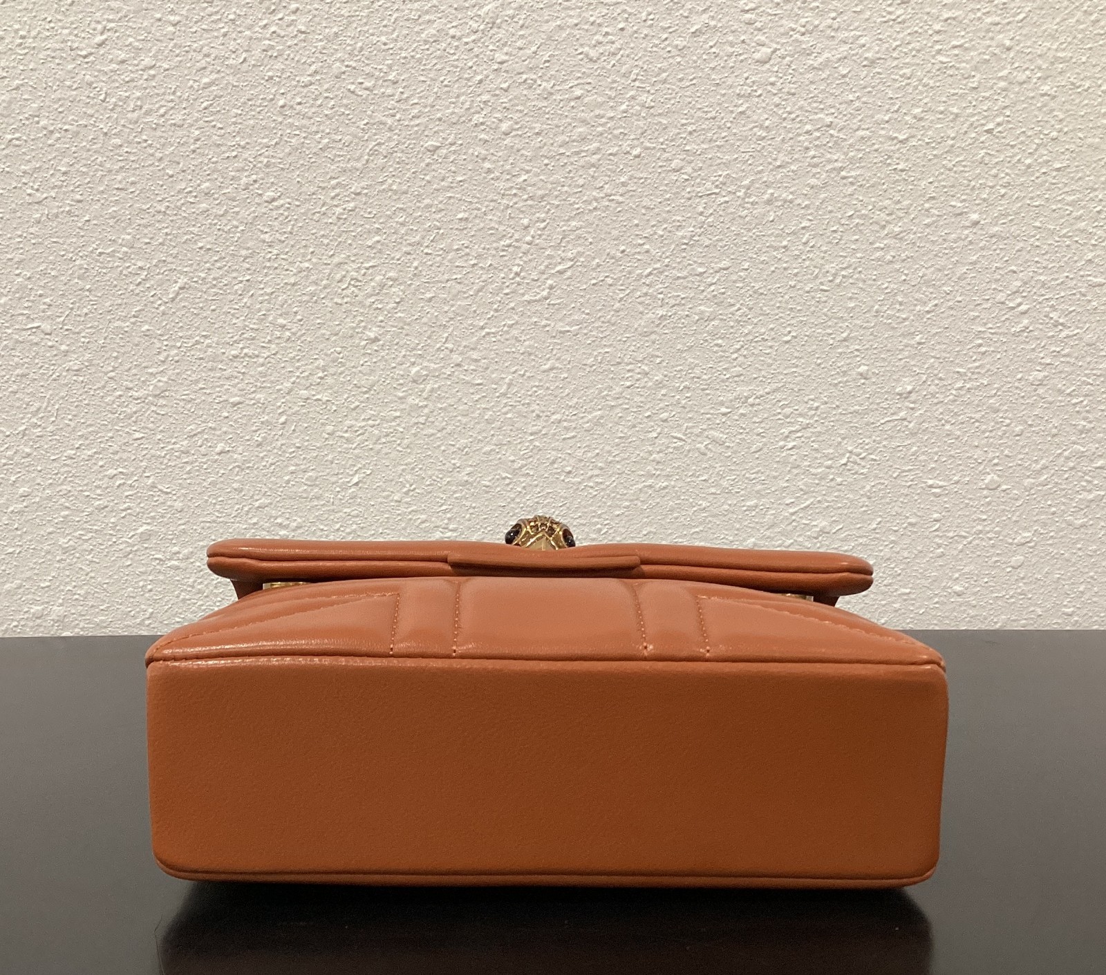 Kurt Geiger Mini The Union Jack 7.75″ x 5″ x 2.5″ Light Brown Leather Brass New