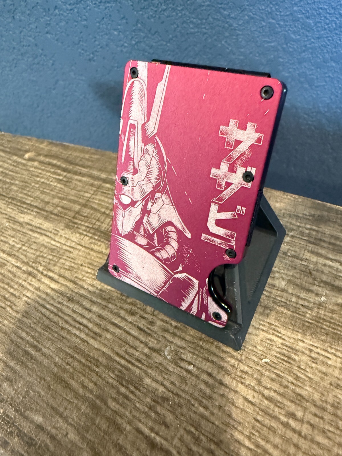 Gundam MSN-04 Sazabi Custom Engraved RFID EDC Slim Metal Aluminum Wallet