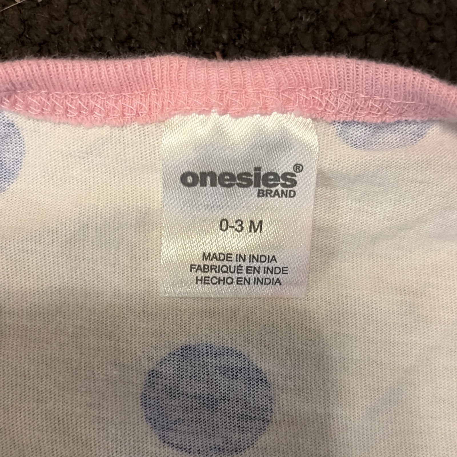One piece Footed Zip One Piece Sleeper Long Sleeve Polka Dot 0-3M