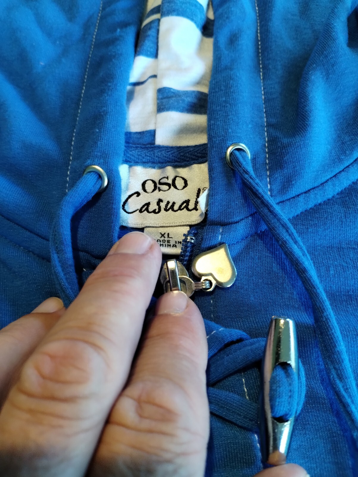 OSO Casual Sweatshirt Hoodie Jacket Zipper/Button Closure Men XL Nice Style
