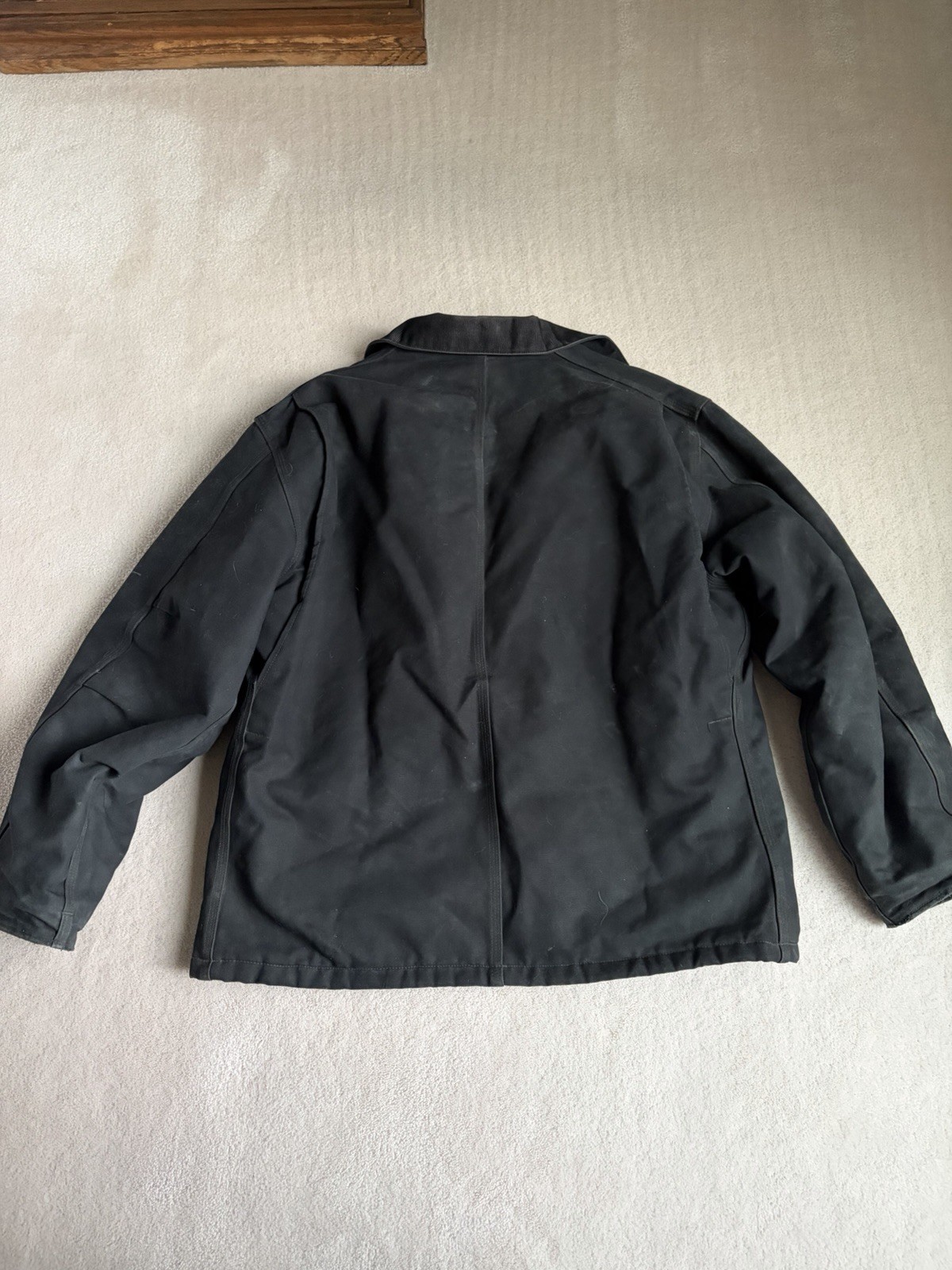 Vintage Carhartt C03 Arctic Quilt Lined Traditional Coat Navy Blue Size 48 Reg