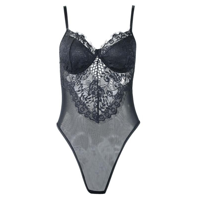 Women Lace Bodysuit Bustier Cami Tops Embroidery Lingerie Going Out Tank Top
