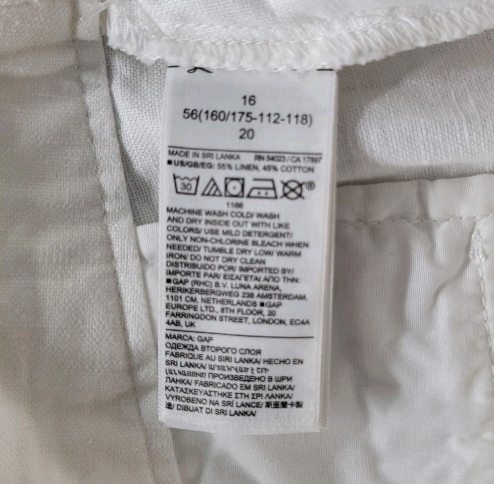 Gap Womens Pants Linen Pleated Wide Leg NEW Size 16 Off White Resort Beach