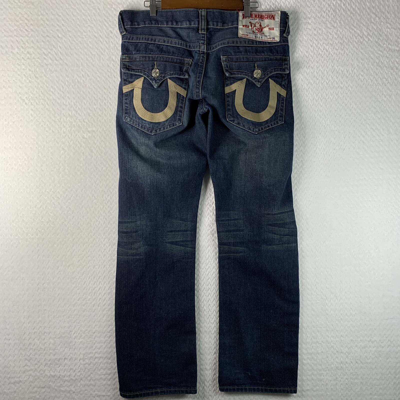True Religion Jeans Mens Billy Straight Leg Size 36