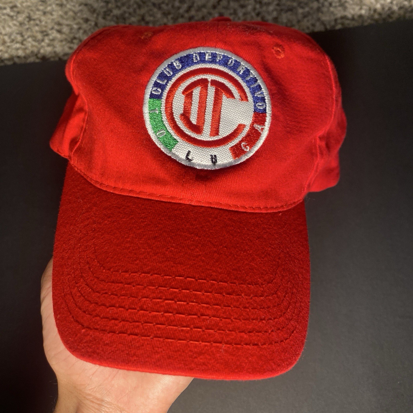 Toluca “Siempre Diablos” Cap Adjustable Strap Red Embroidered Logo/Gorra Liga MX