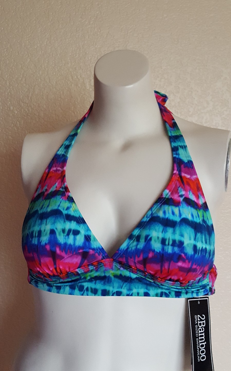 2Bamboo bikini swimsuit halter top blue green red pink 30 32 34 36 38 40 B C D