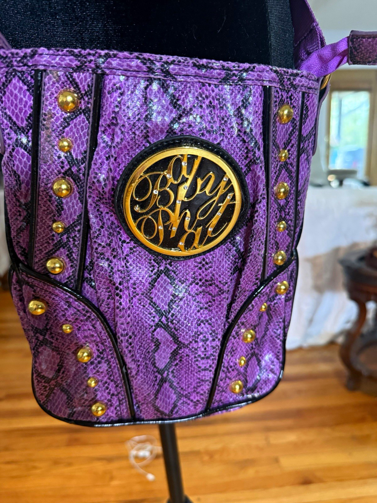 Y2K Baby Phat Purple Snake print Crossbody bag AND Matching Wallet