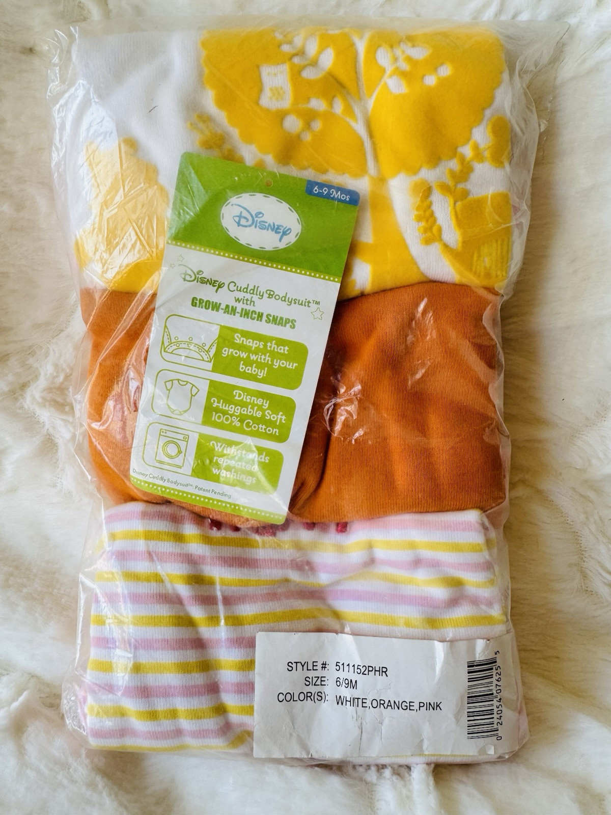 NEW Disney Baby 3-PK Cuddly Winnie the Pooh One Piece Size 6/9m