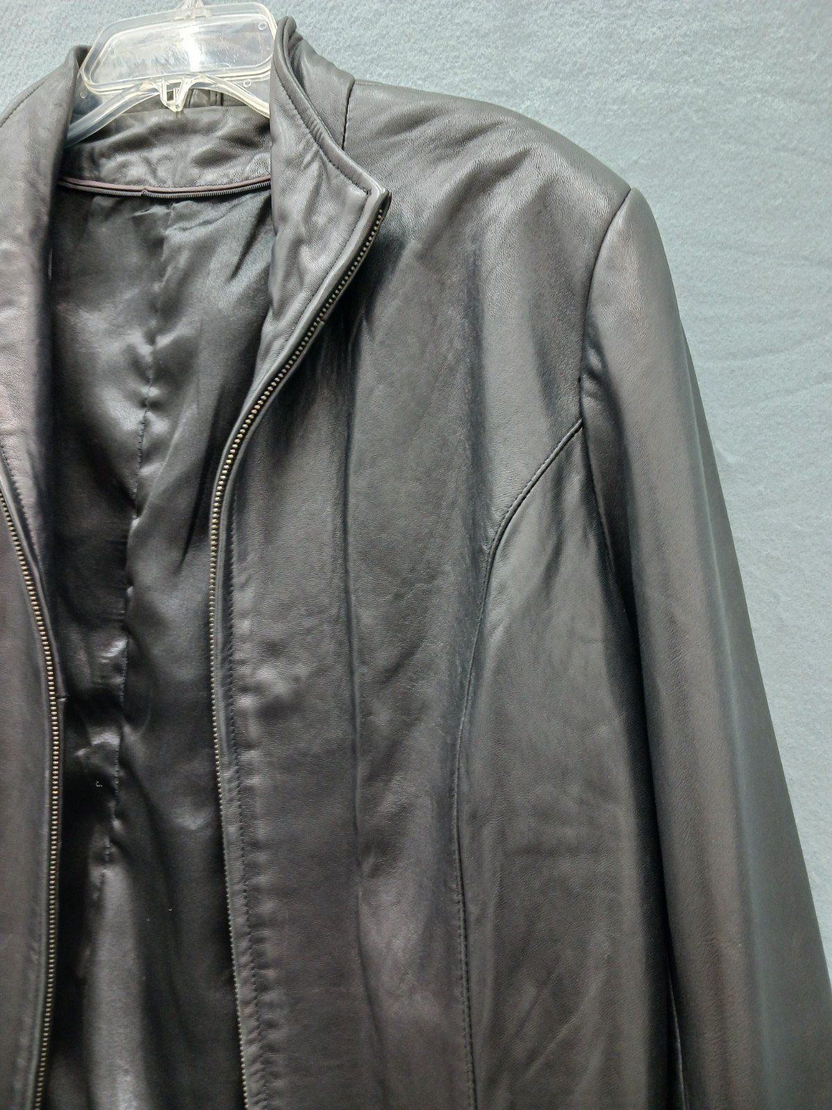 Unknown Women’s Jacket Size S Gray Moto Zip Front Casual Classic Stylish