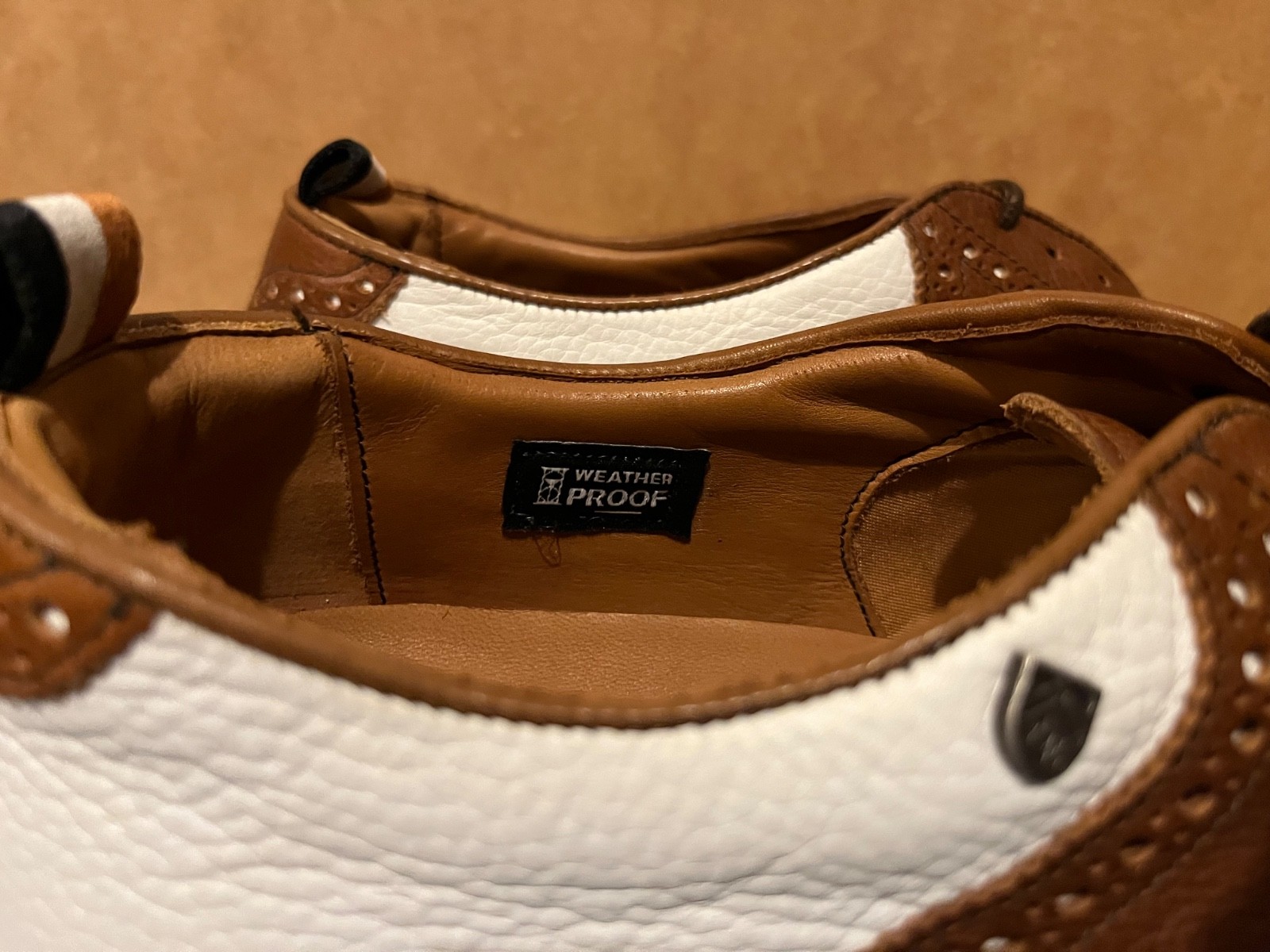 Allen Edmonds Straits Derby Saddle WATERPROOF Leather Golf Shoes sz 10 7349 USA