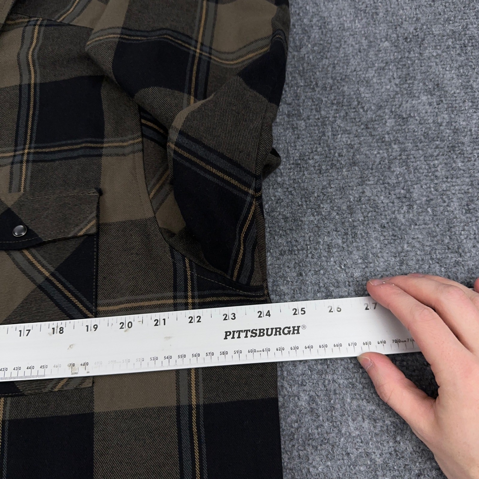 Troll Co. Gridlock Flannel Men’s XL Brown Plaid Workwear Pearl Snap Button