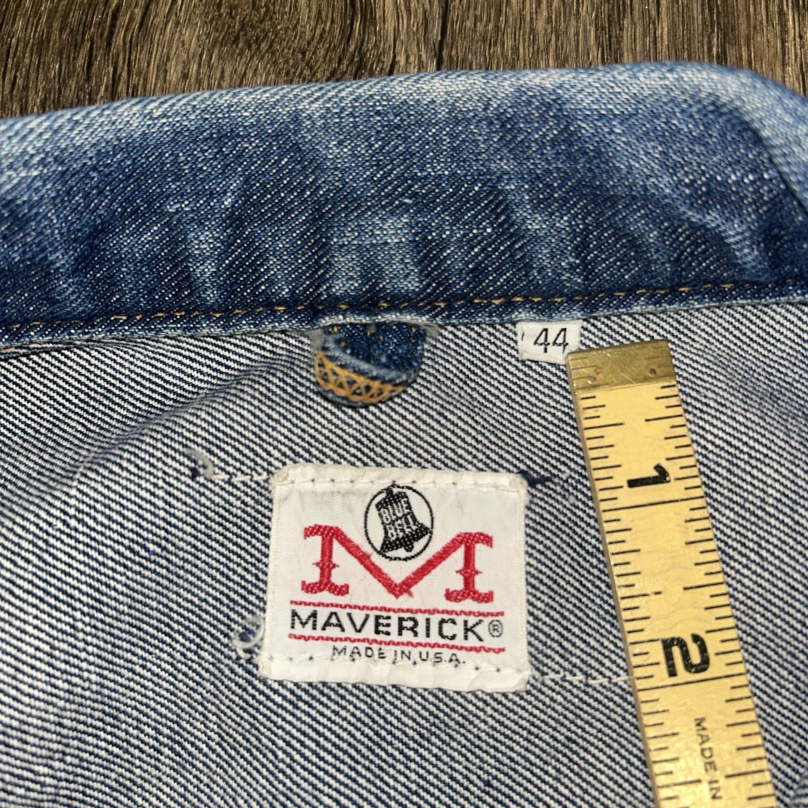 Vintage 60s Maverick Blue Bell Denim Zip Up Pleated Jacket Medium