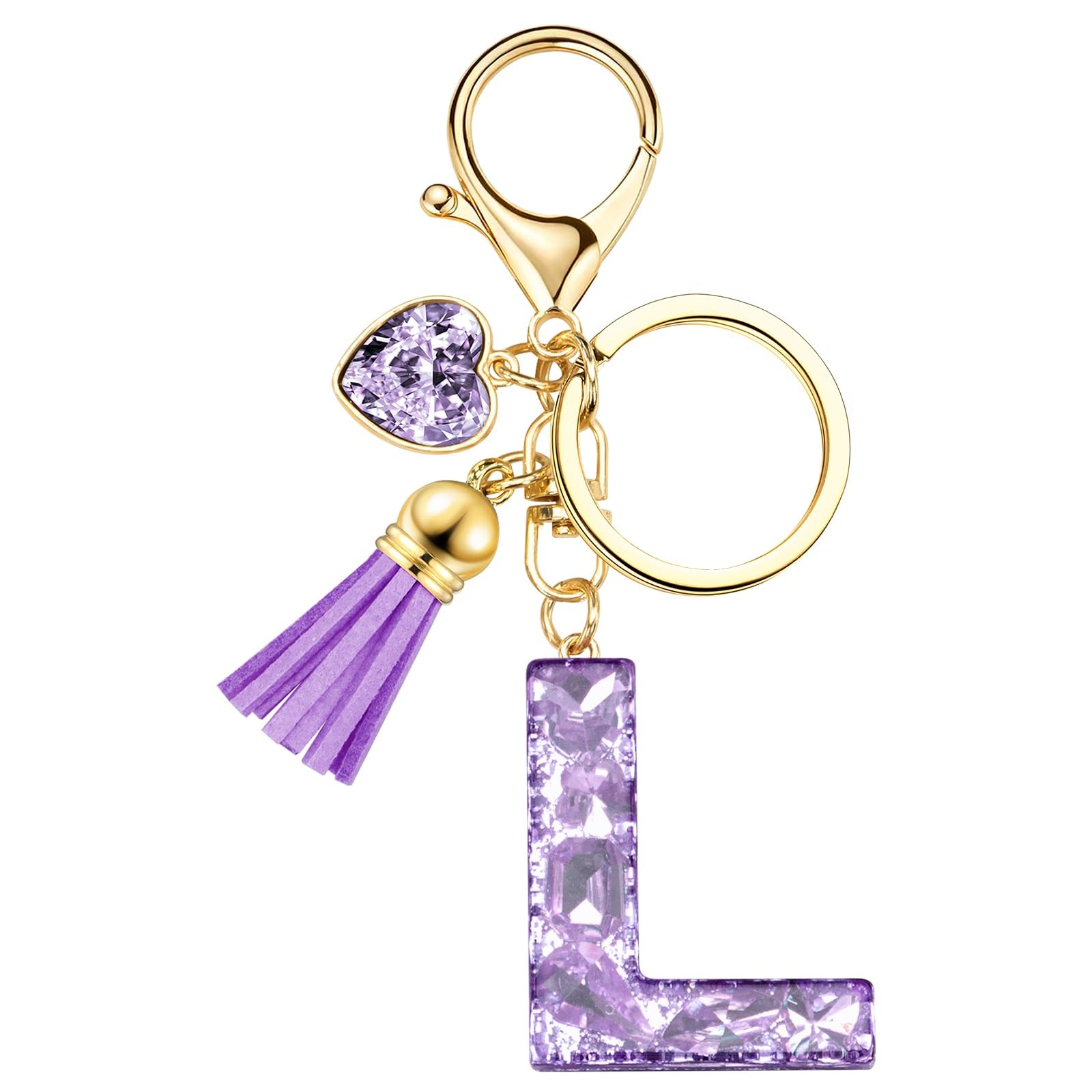 Initial Keychain Letter Bag Charms for Women, With Artificial Diamond Cute Pu…