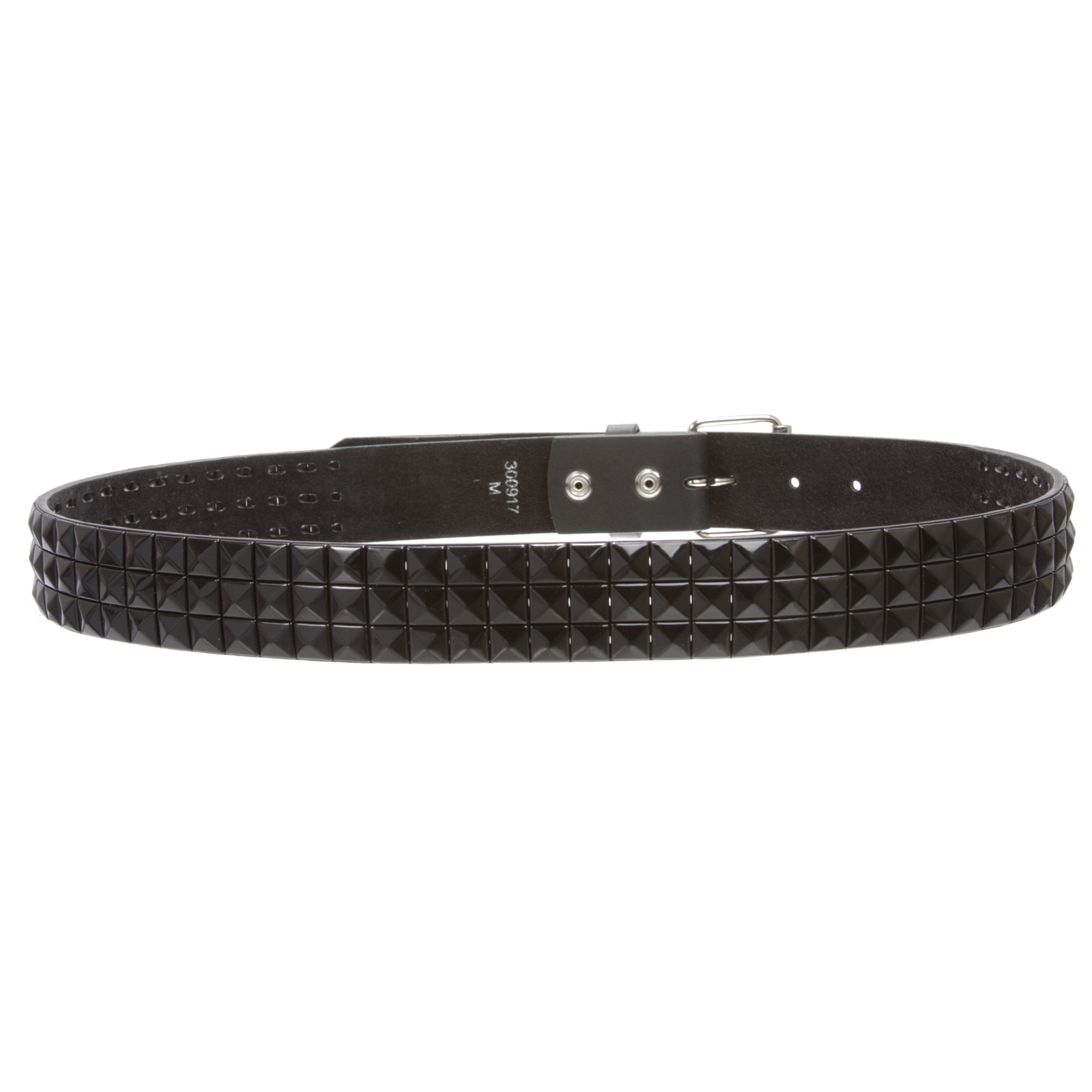 Snap On Solid Color Punk Rock Star Pyramid Studded Checker Board Leather Belt