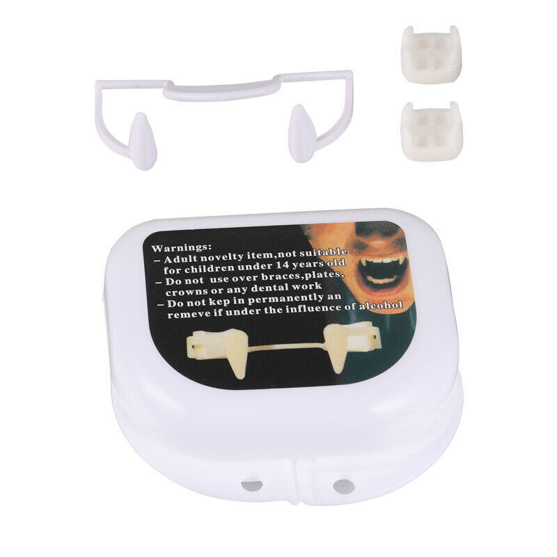 4×Retractable Vampire Teeth Fangs Halloween Cosplay Makeup Zombie Dentures Teeth