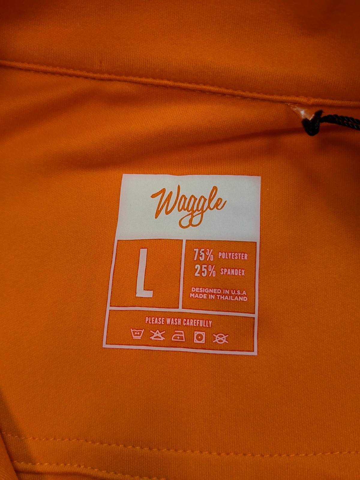 Waggle Pullover Mens Large Orange Golf Zip Performance Shirt New Wicking Logo