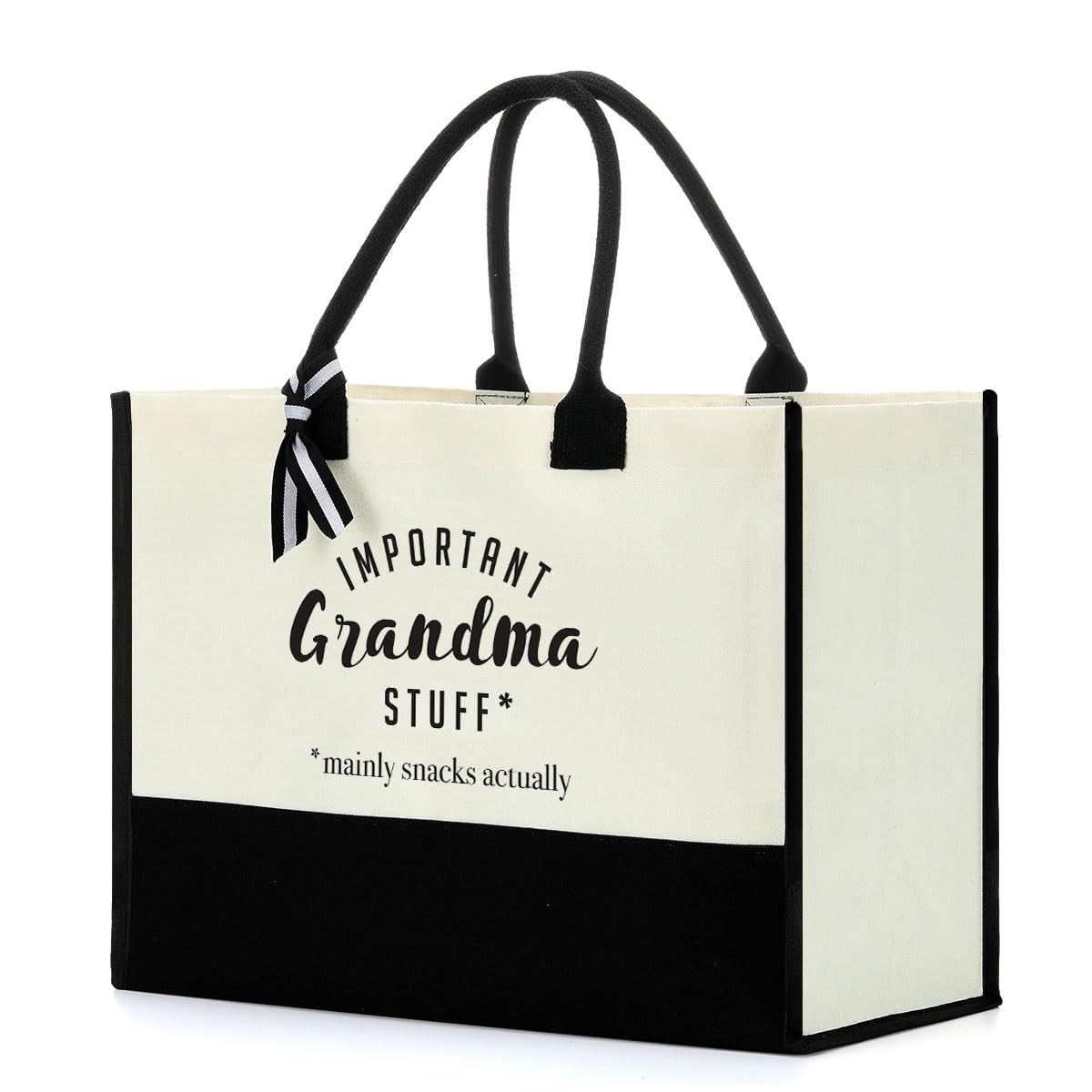 FORBIDDEN PAPER Grandma Tote Bag – Beach Bag, 17 x 7.9 x 12.6 inches, White1