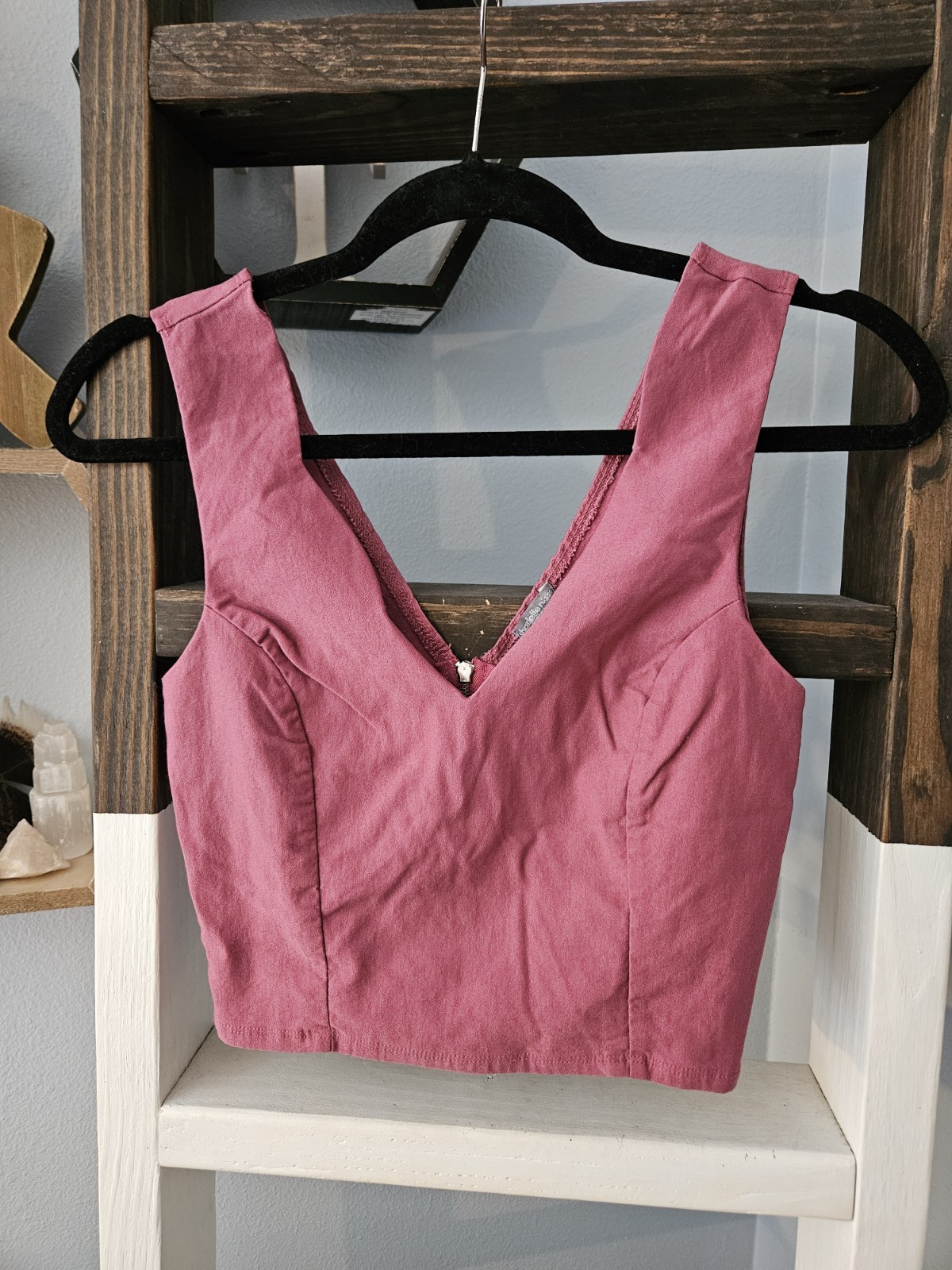 Vintage Charlotte Russe 2000s Y2K Pink Cropped V-Neck Corset Style Vest Top M