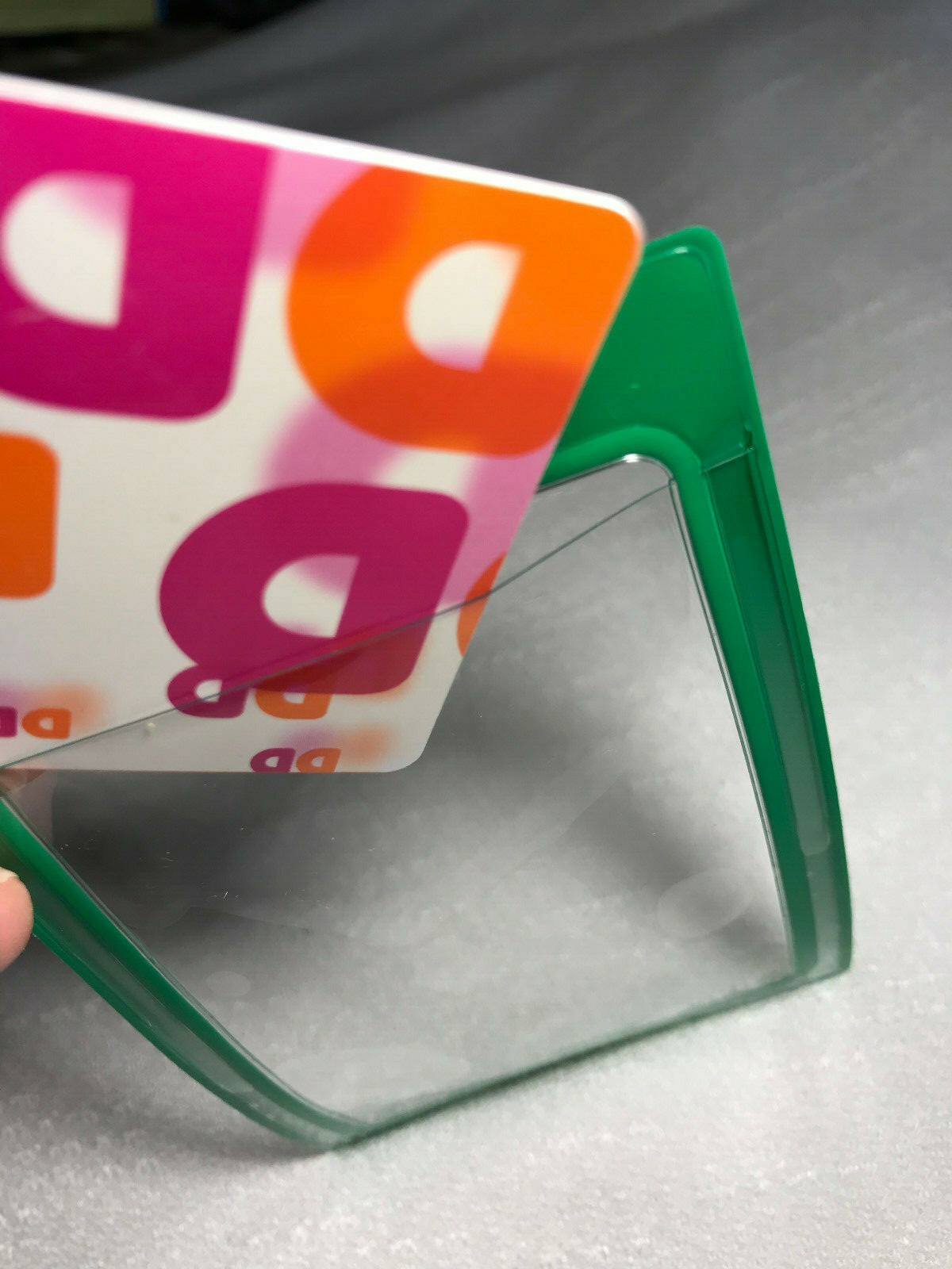 1 Vertical ID Badge Holder, Clear Vinyl Window with a Color “Frame” Border