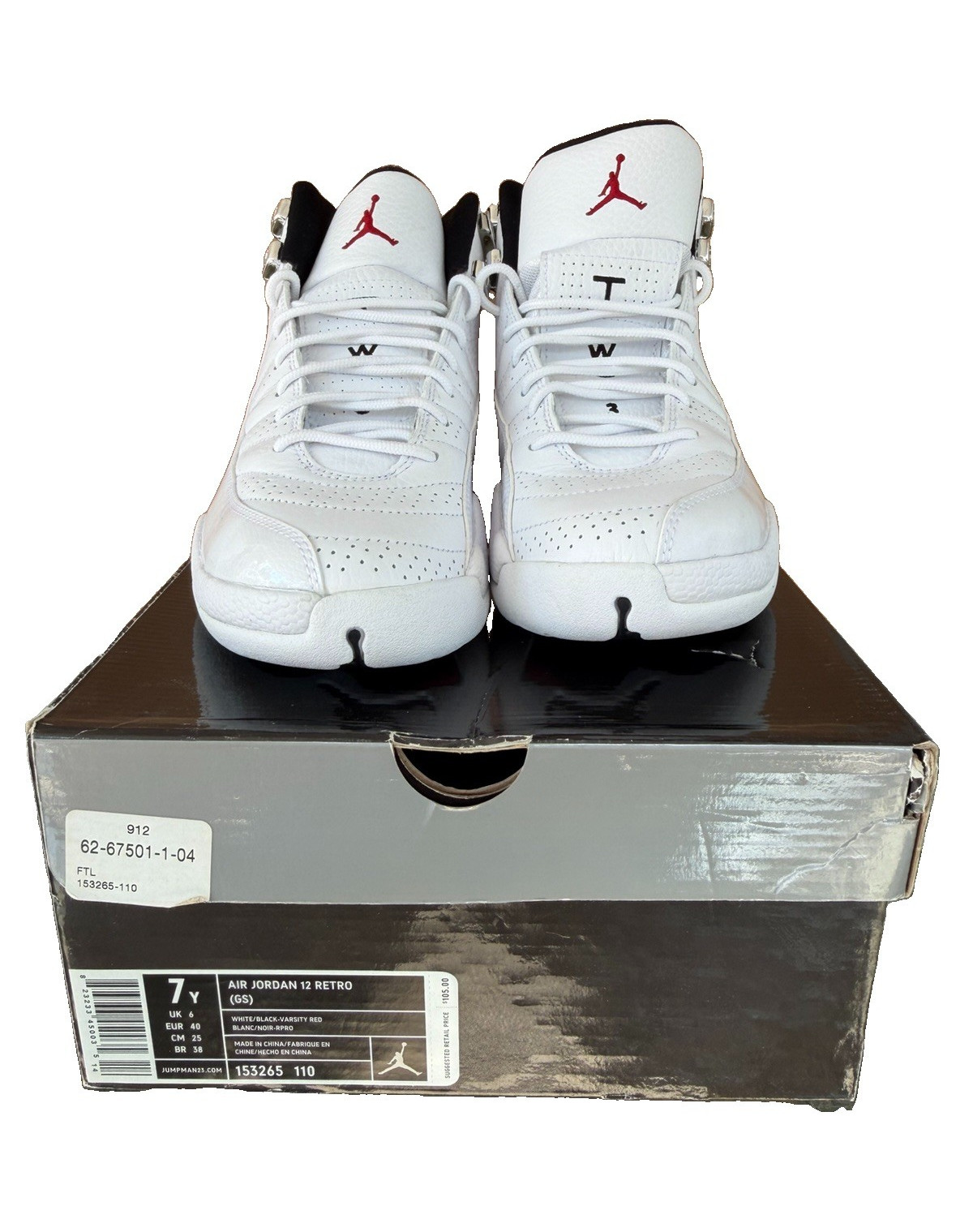DS new Air Jordan 12 Retro Rising Sun 2010 (GS) Kids US 7Y taxi playoff Og flu