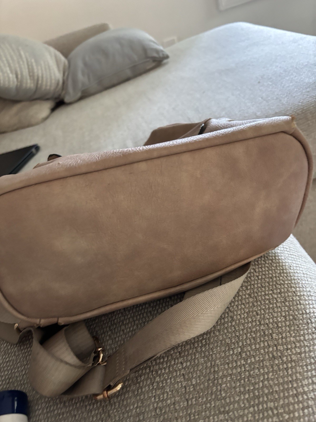CLUCI Beige Backpack Purse Top Handle Detachable Adjustable Strap Zip Pockets