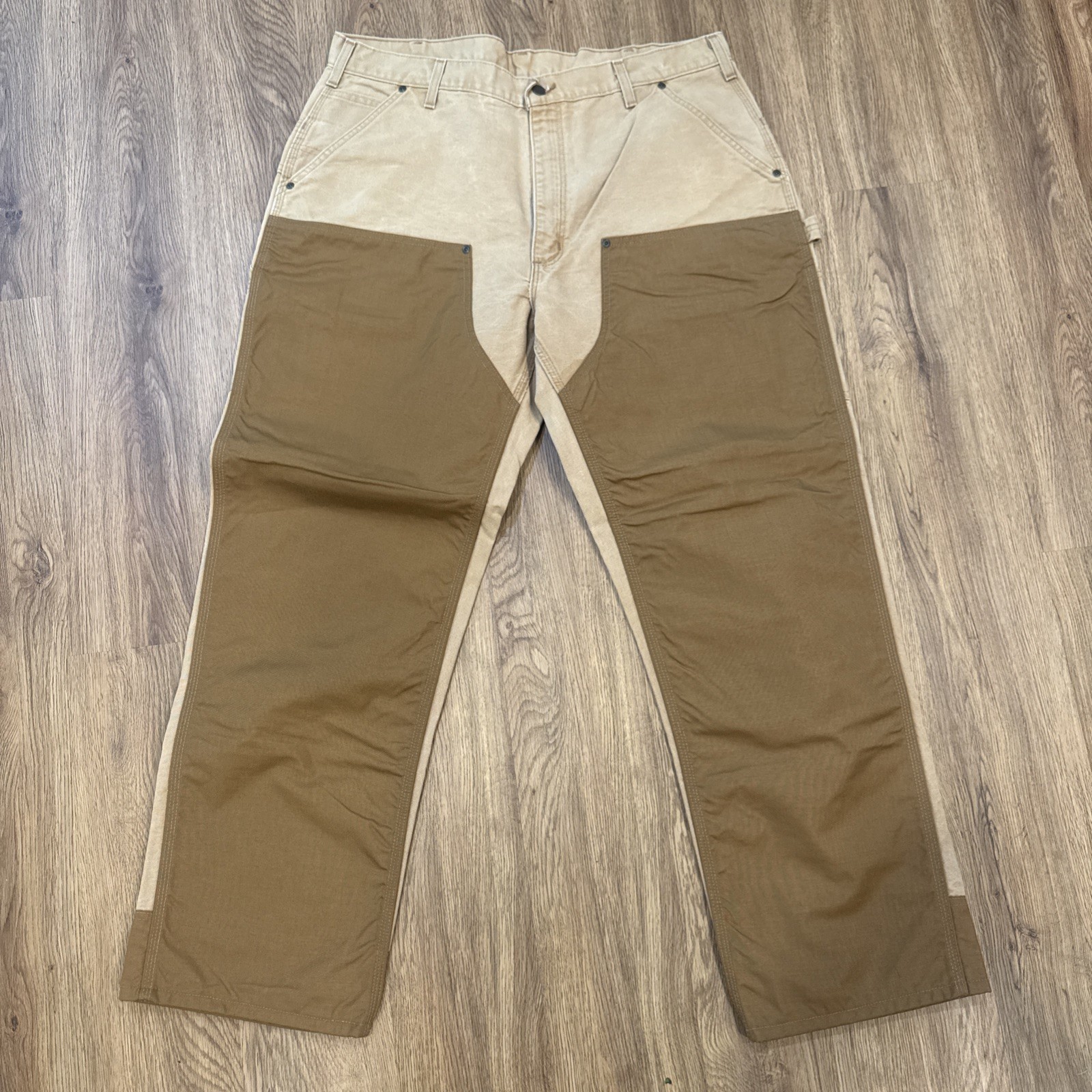Carhartt Men’s B202 BRN Dungaree Fit Work Pants Brown Cordura Reinforced 40×32