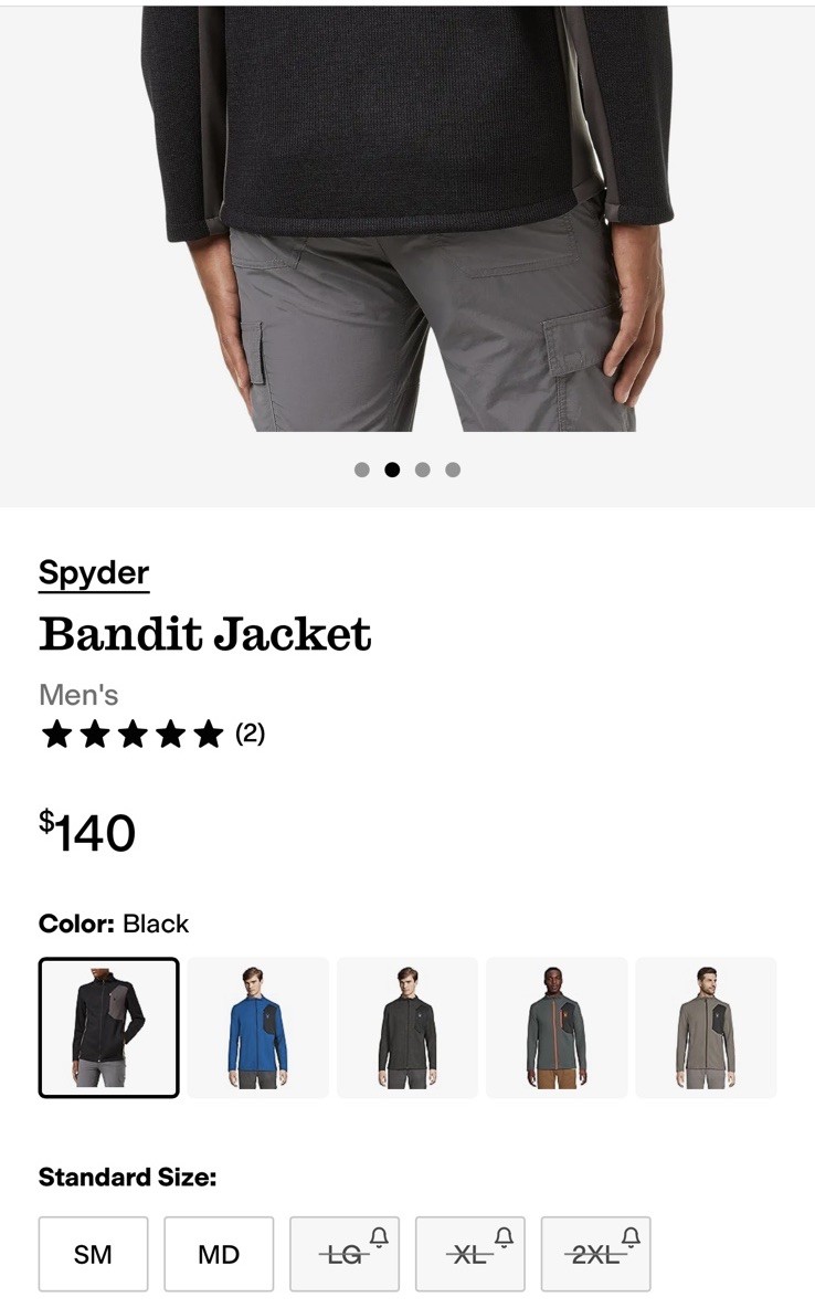 NWT! Spyder “Bandit” Full Zip Hooded Jacket – Size Large Retail $140