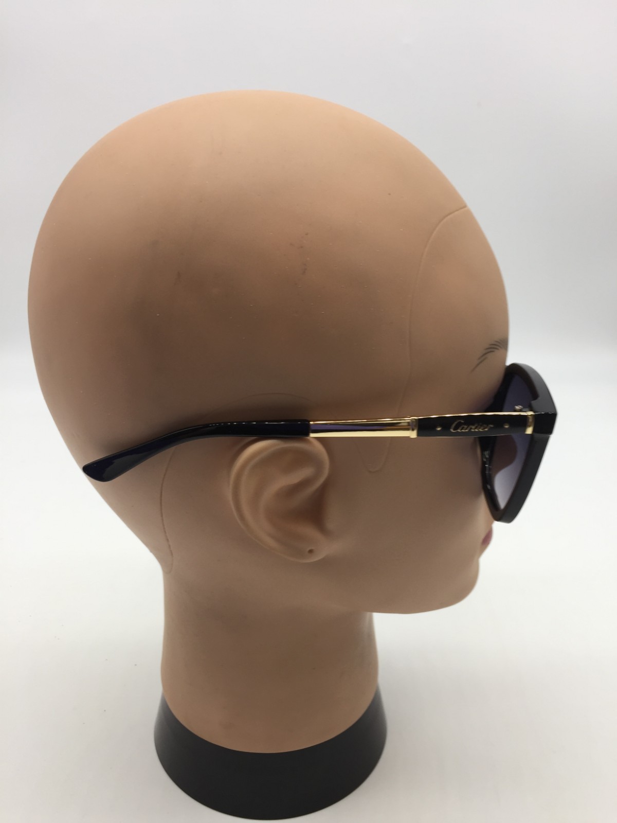 Cartier Black Full Rim Frame Designer Sunglasses 50-20-140 Grey Lenses