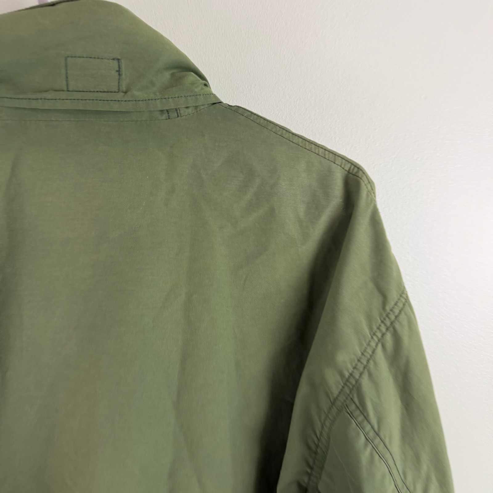 Vintage 90s Gap Fatigue Full Zip Cotton Blend Jacket Faded Lightweight Green