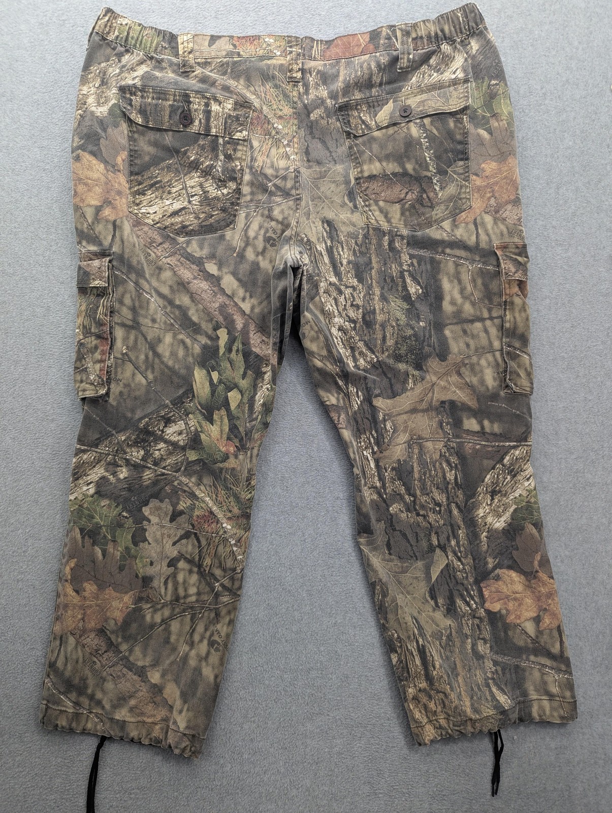 Mossy Oak Cargo Pants Mens 2XL 44-46 Brown Camo Elastic Waist Hunting Outdoor