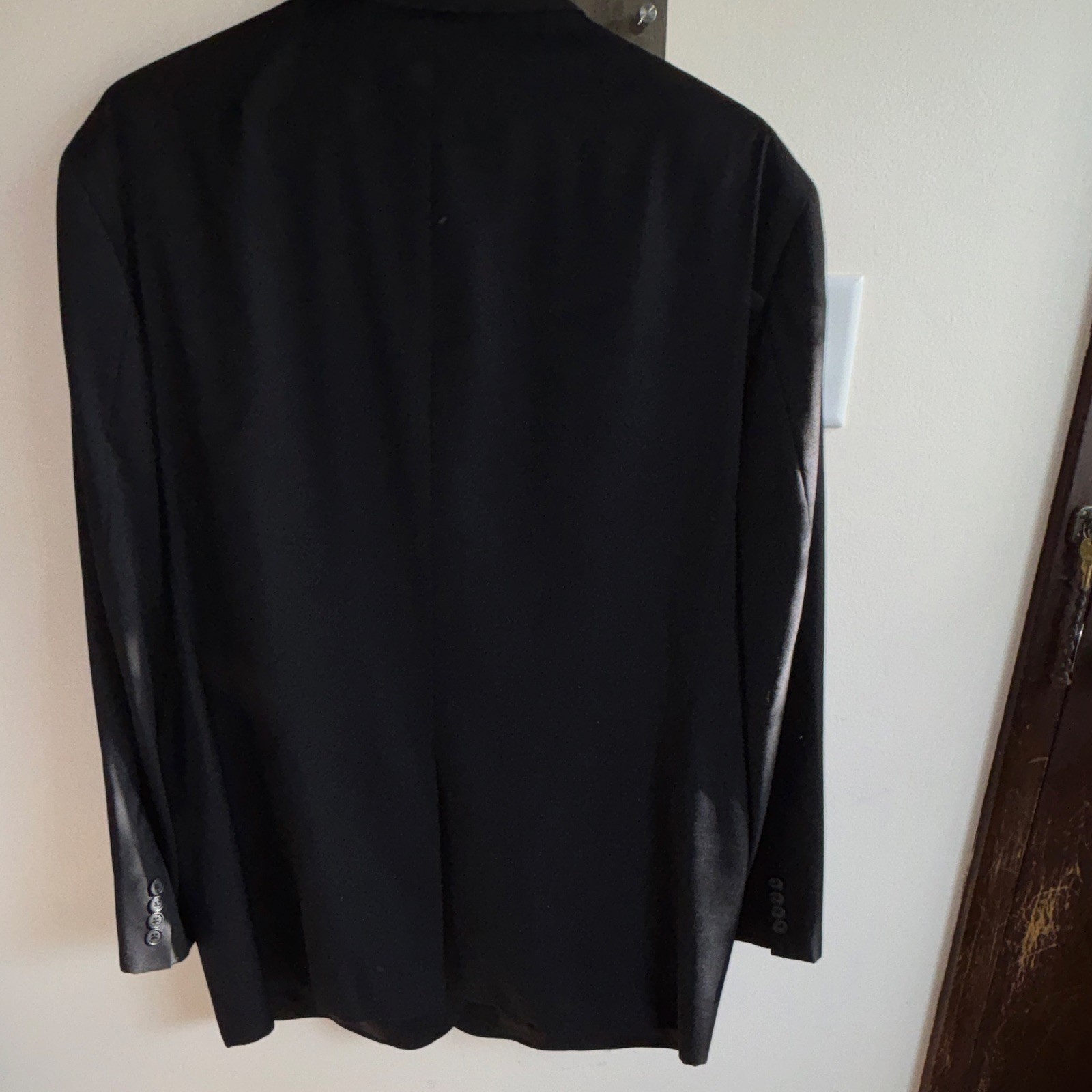Joseph Abboud Black Wool Worsted Suit Jacket 50L Single-Breasted 2-Button USA
