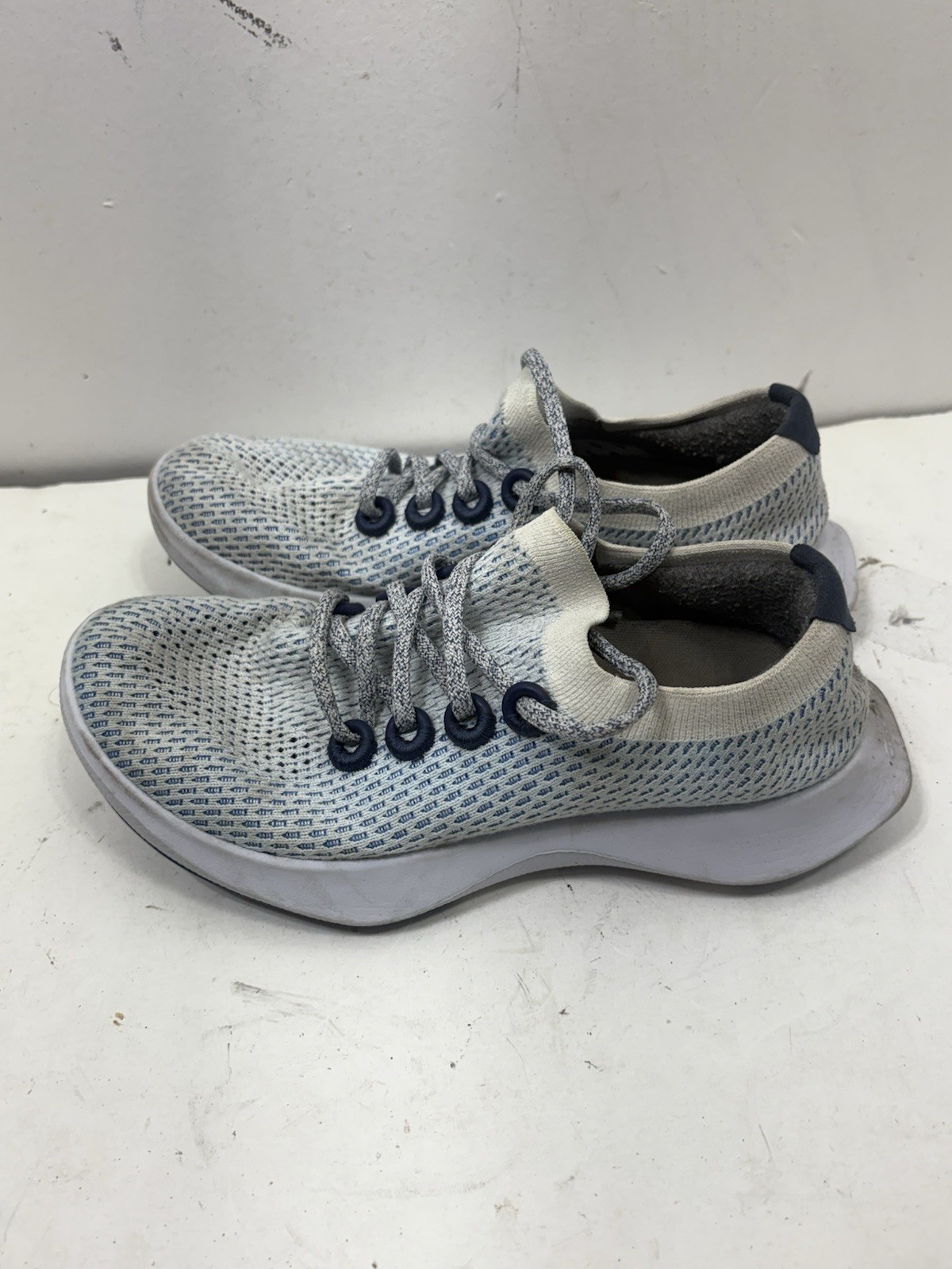 Allbirds TD Tree Dasher Womens Size 8 White Running Shoes Athletic Lace Blue