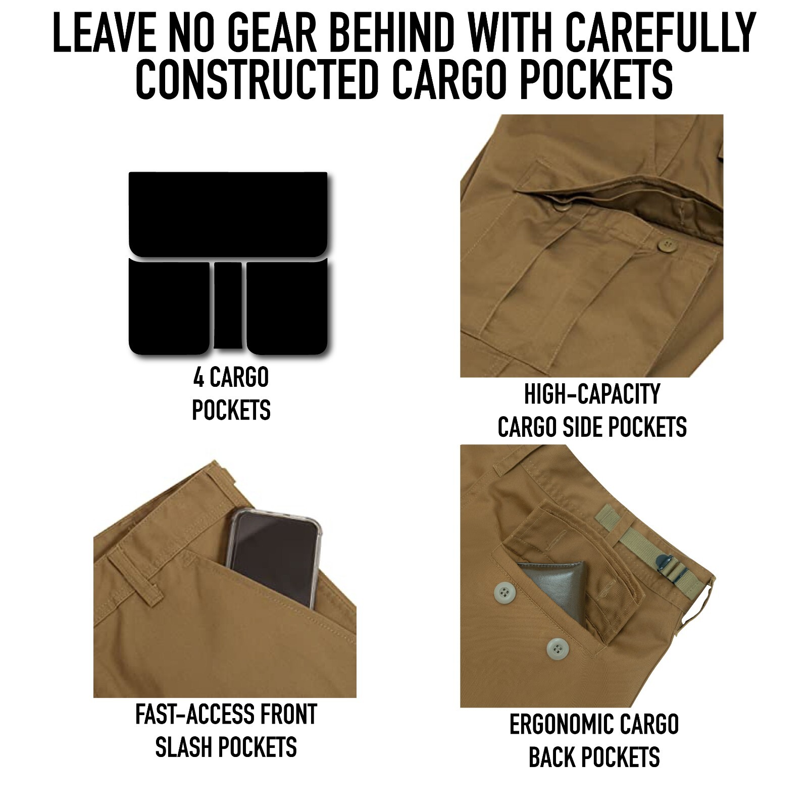 Tactical BDU Pants Camo Cargo Uniform 6 Pocket Camouflage Military Army Fatigues