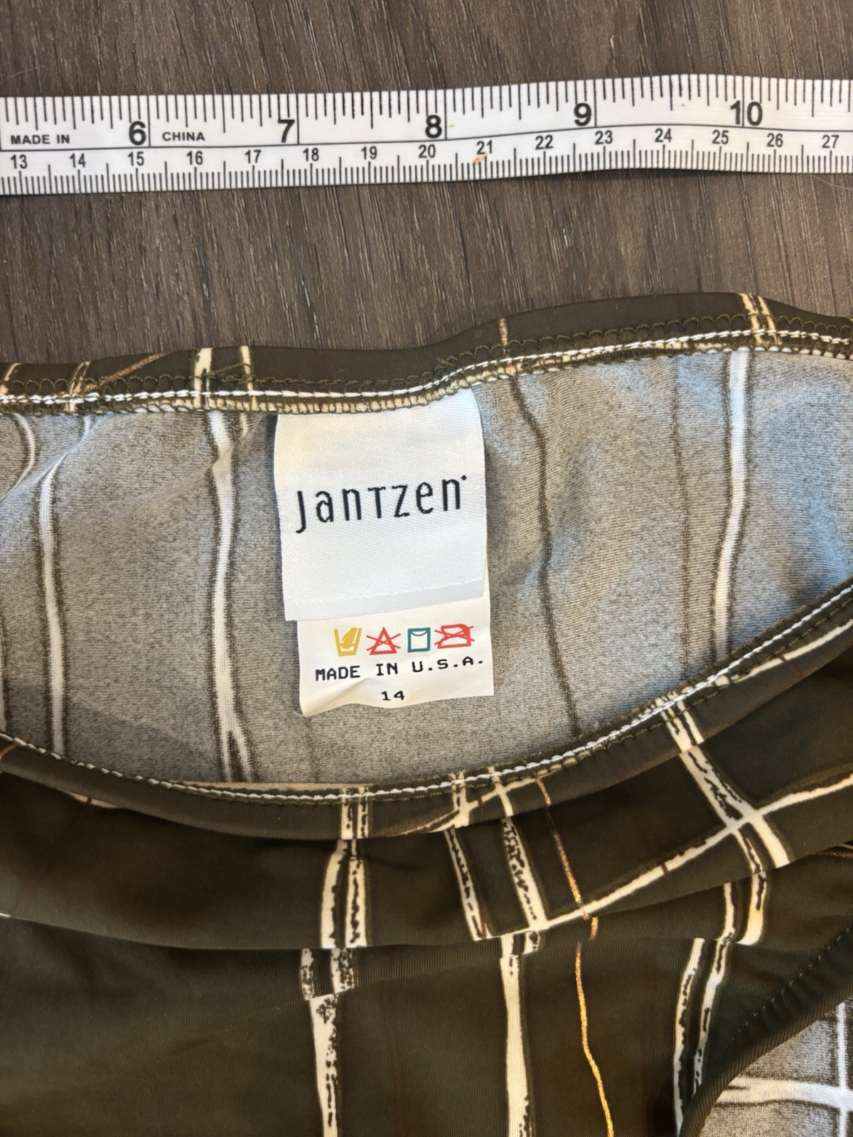 Vintage Jantzen 2-Piece Plaid Strapless Bandeau Bikini Set Size 14