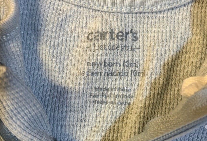 Carter’s Newborn Blue Penguin Animal Print Knit Cotton Footed Zip Sleeper