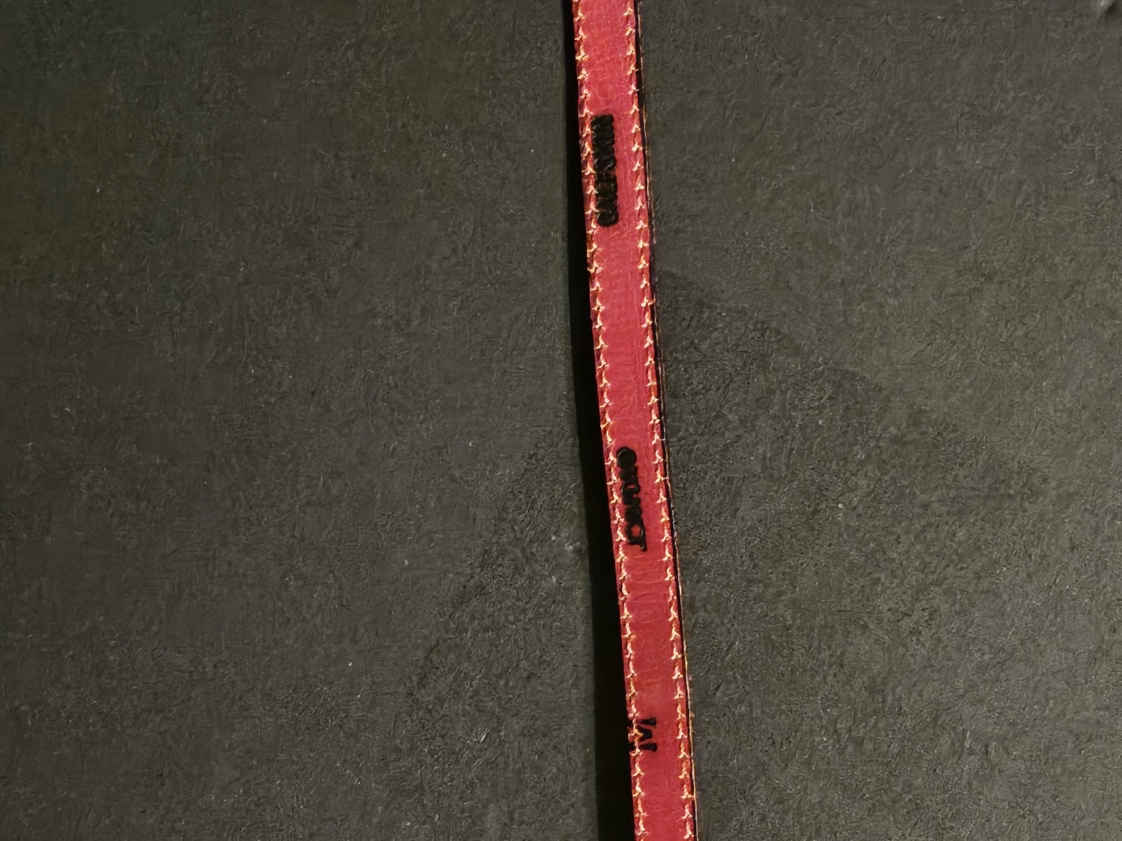 Vtg Joan & David Too Red Calfskin Leather Belt with Nickel Sliver Belt Buckle.