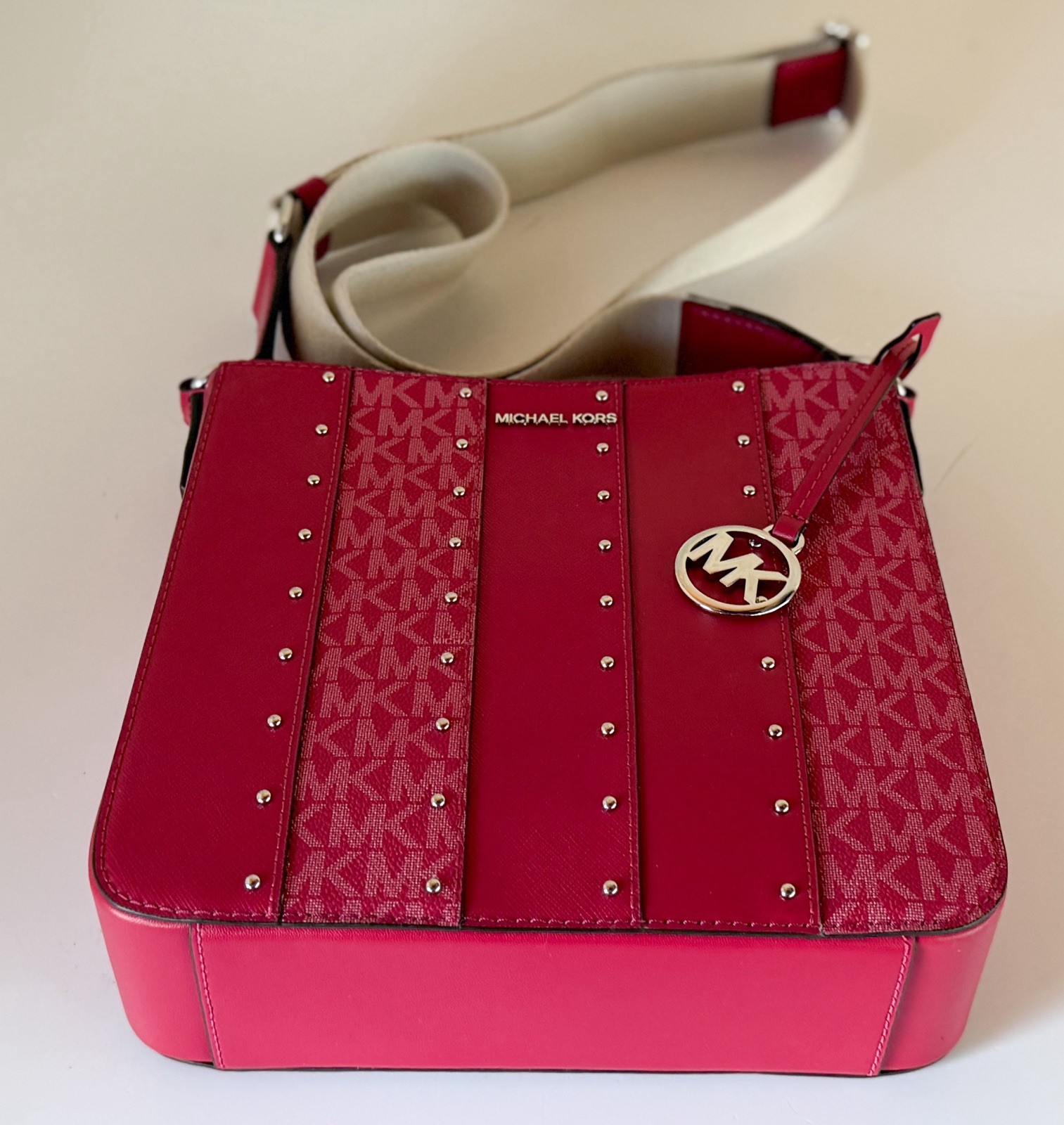Michael Kors Jet Set Travel SM Shoulder Crossbody Bag MK Dark Raspberry Multi