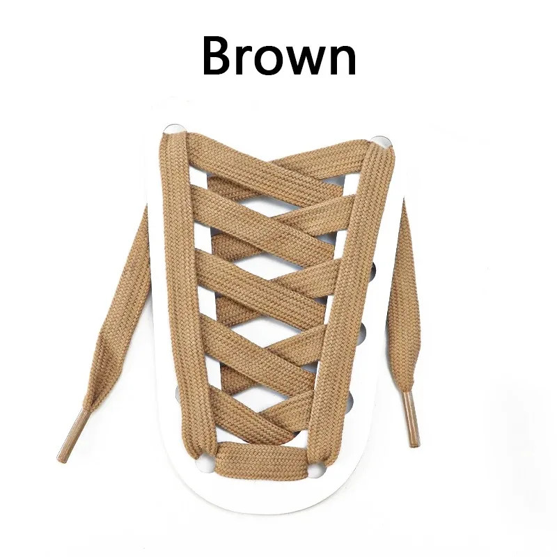 Double-layered polyester-cotton shoelaces 1cm Wide Flat High-quality shoelace Sn