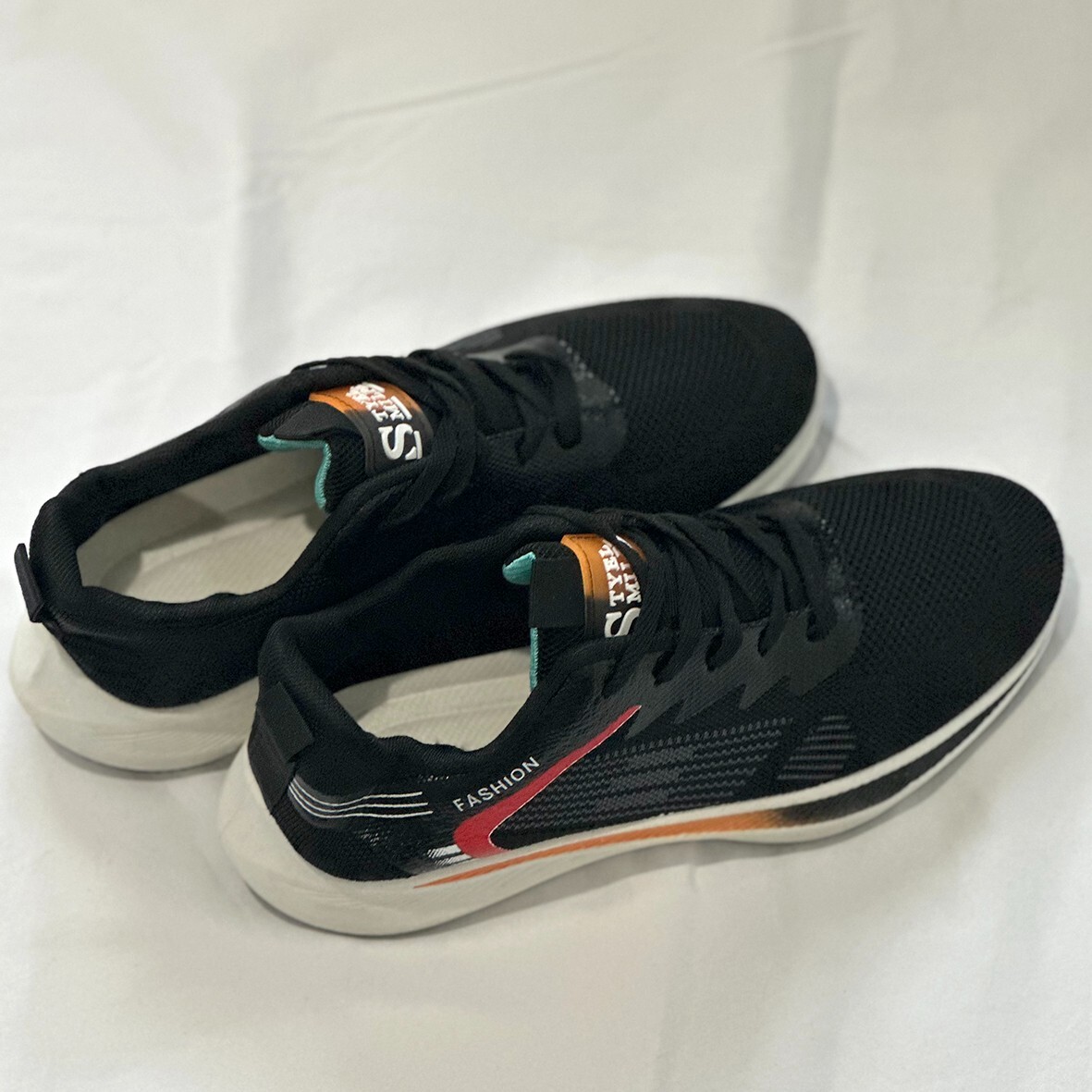 Running Outdoor men’s black-orange Shoes Lightweight Sneakers