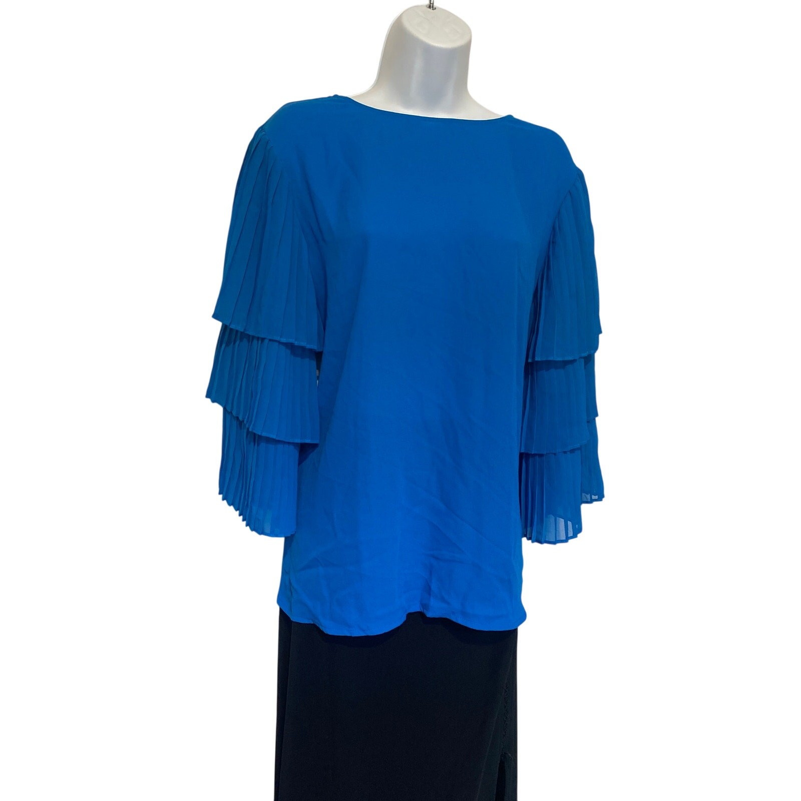 Y2K Worthington Women Plus XL Blue Ruffle Sleeves Flowy Fairy Cottagecore Blouse
