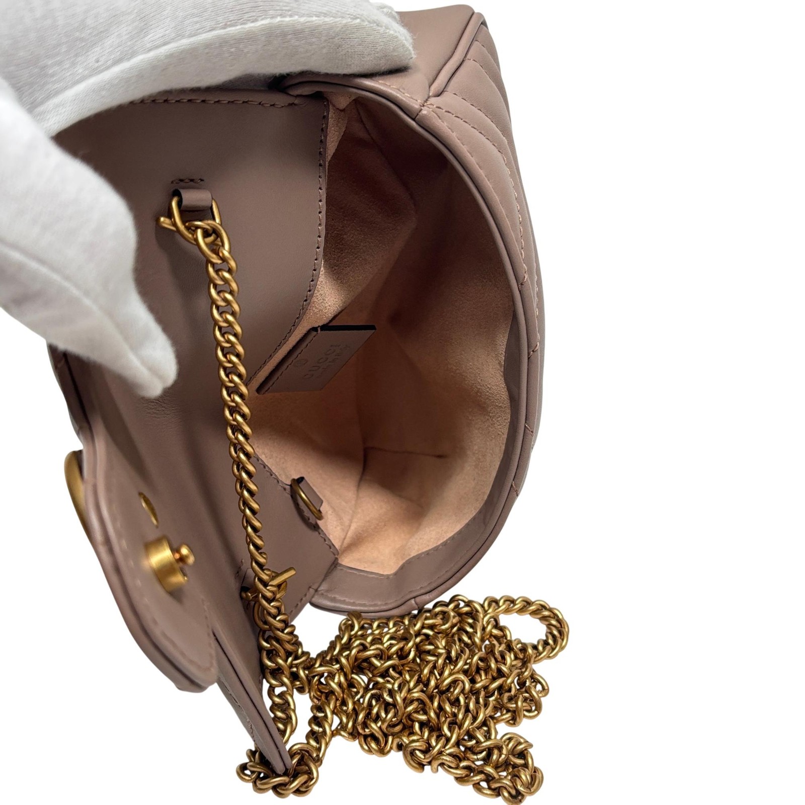 Gucci 476433 GG Marmont Matelassé Super Mini Bag – 6.75″ x 4″ x 1.75″ – 6733