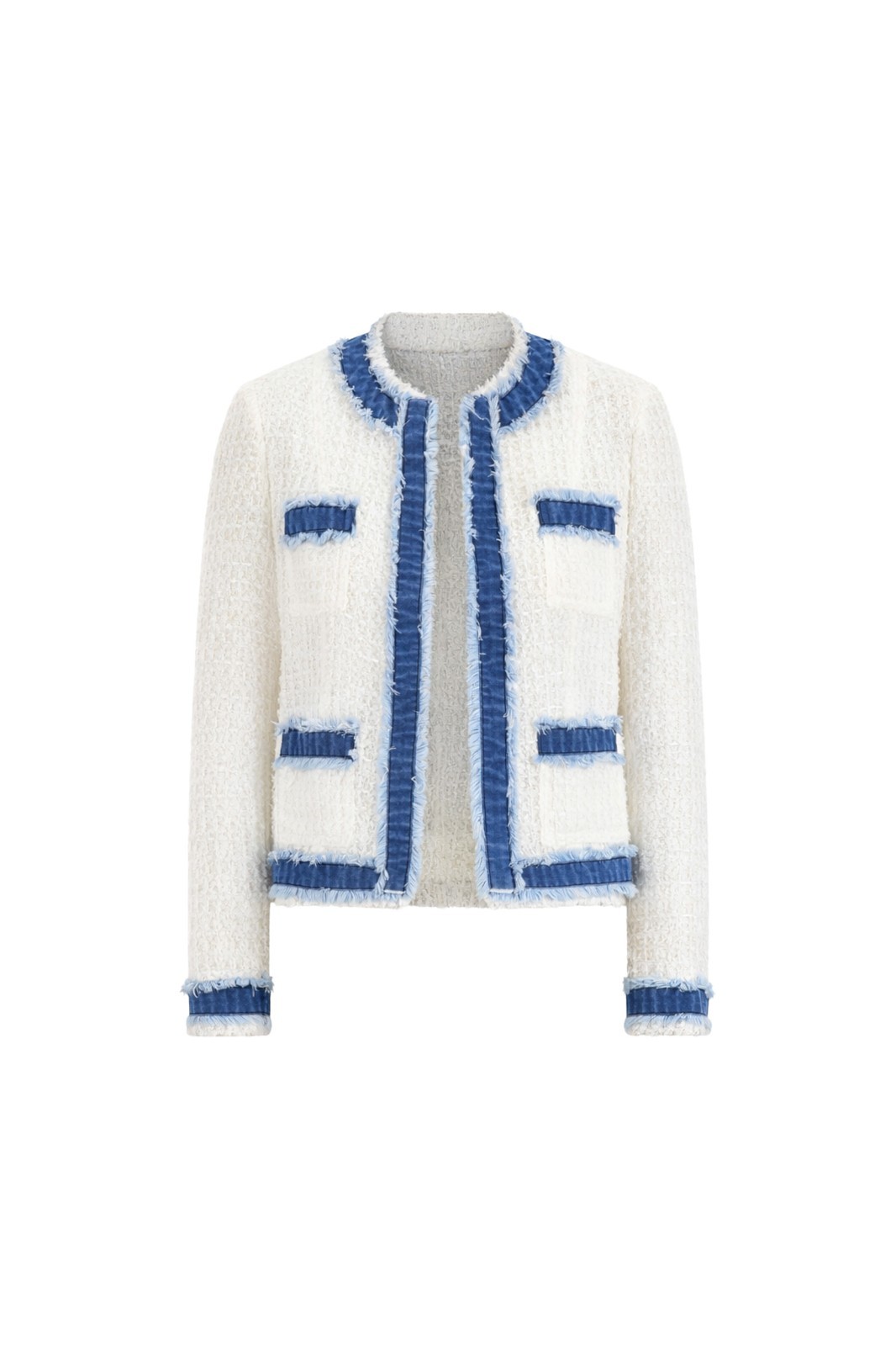 Julia Tweed Jacket Denim/White THE NOLI SHOP