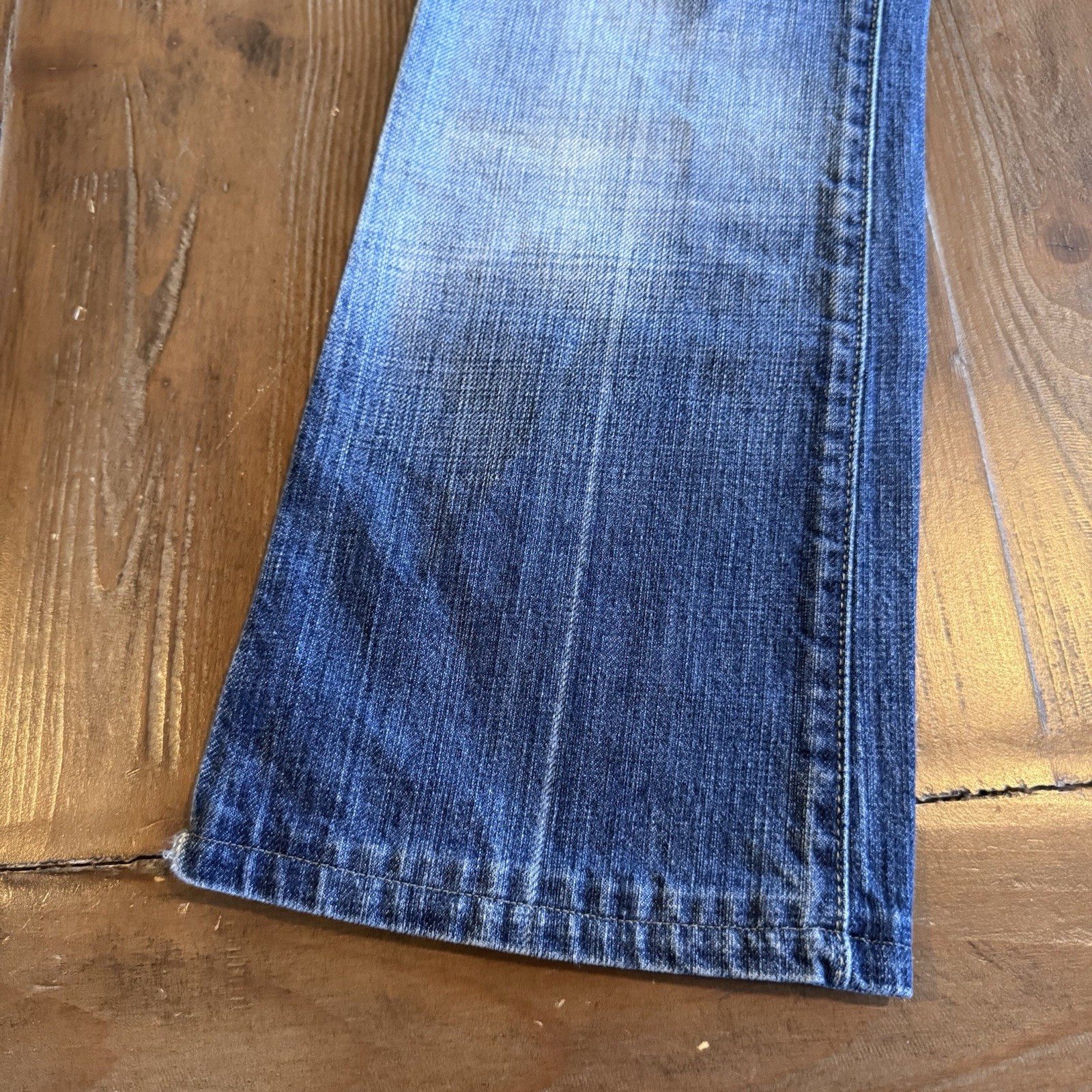 Y2K 7 For All Mankind Women’s Bootcut Jeans Distressed Stretch Blue Size 26 USA