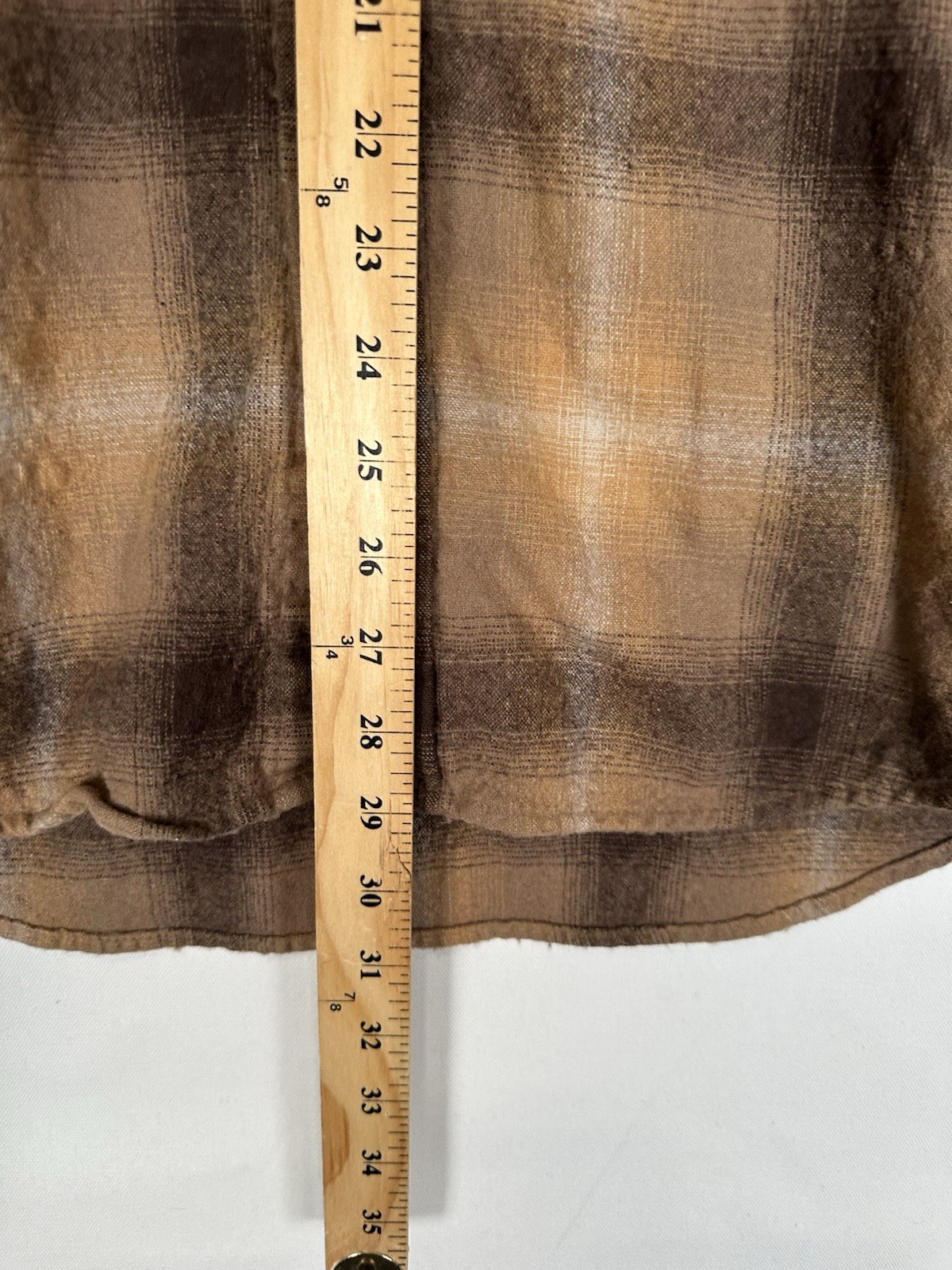 VTG Pendleton Trail Shirt Men’s Large Brown Plaid Virgin Wool Elbow Patches