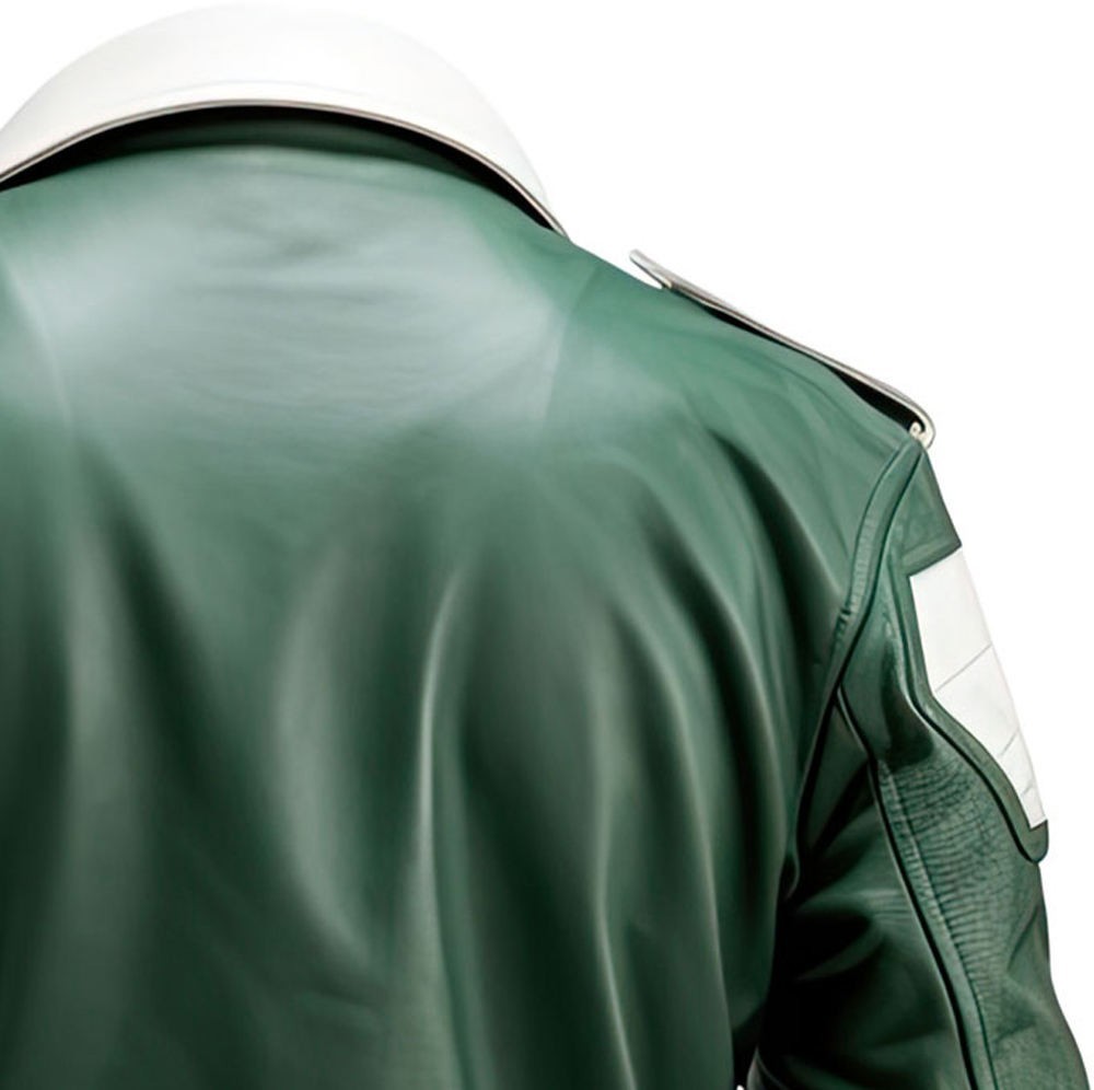 Motorbike Riding Leather Jacket Retro Cafe Racer Belted Armor Coat Men New
