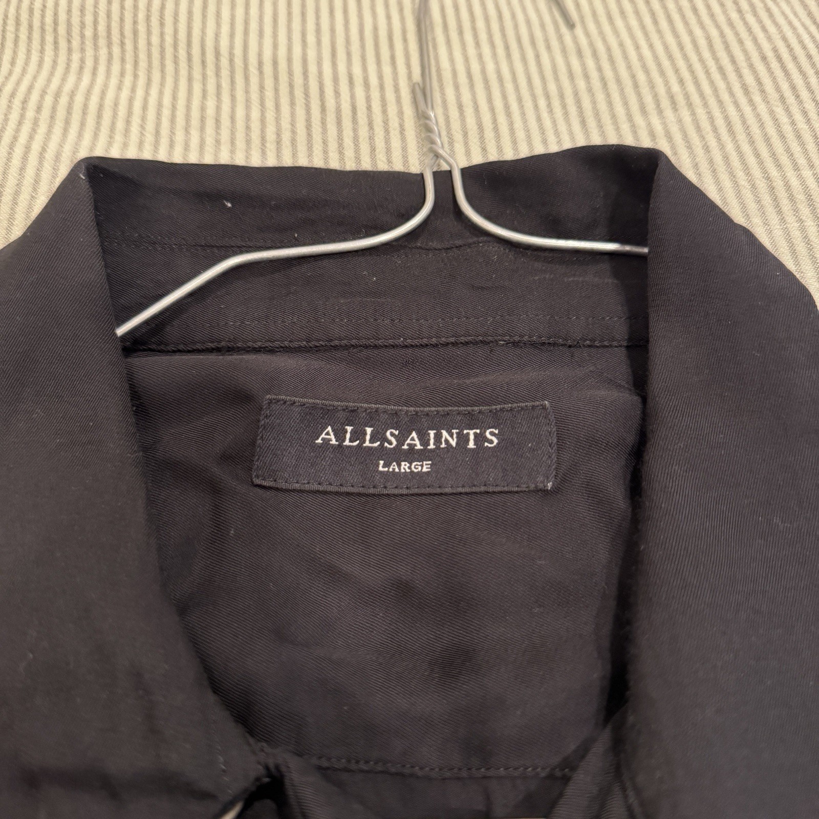 ALLSAINTS “Lucky” Men’s Black Short Sleeve Button-Up Shirt SZ LARGE